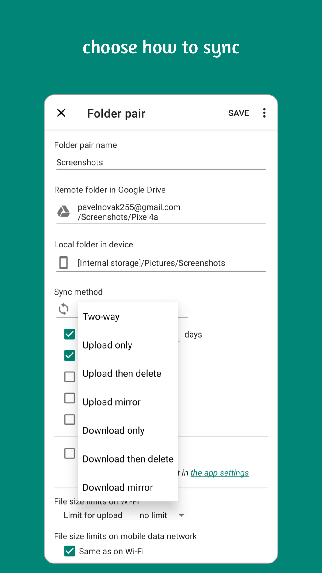 اسکرین شات 4 برنامه Autosync - File Sync & Backup