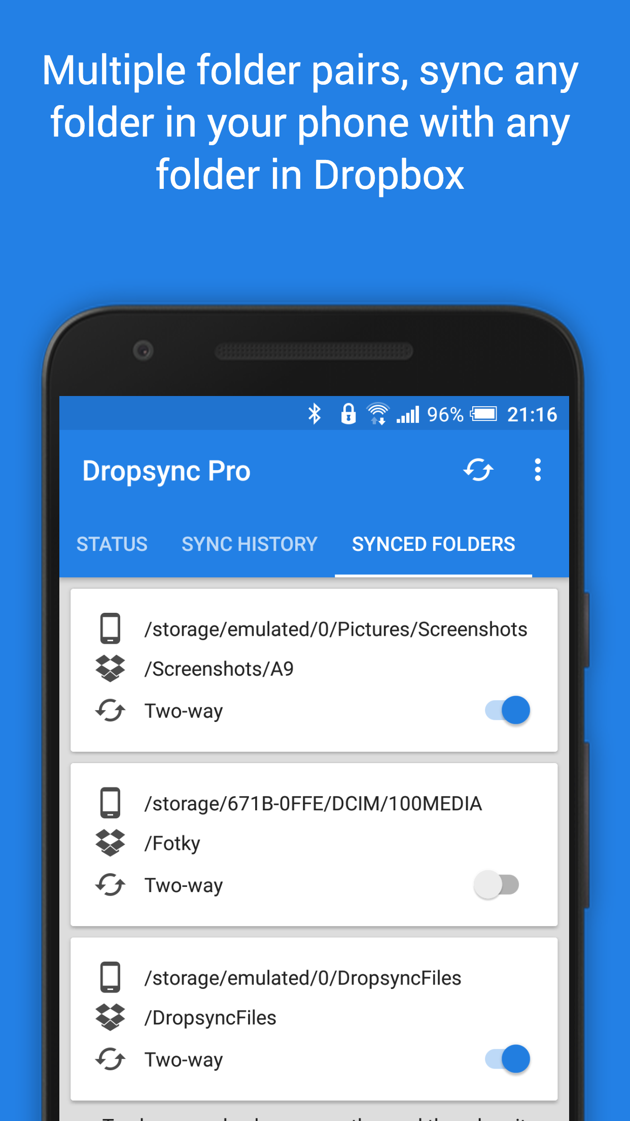اسکرین شات 6 برنامه Dropsync: Autosync for Dropbox