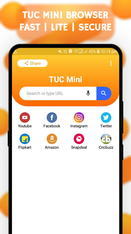 اسکرین شات 1 برنامه Mini Browser: Indian Fast & Se