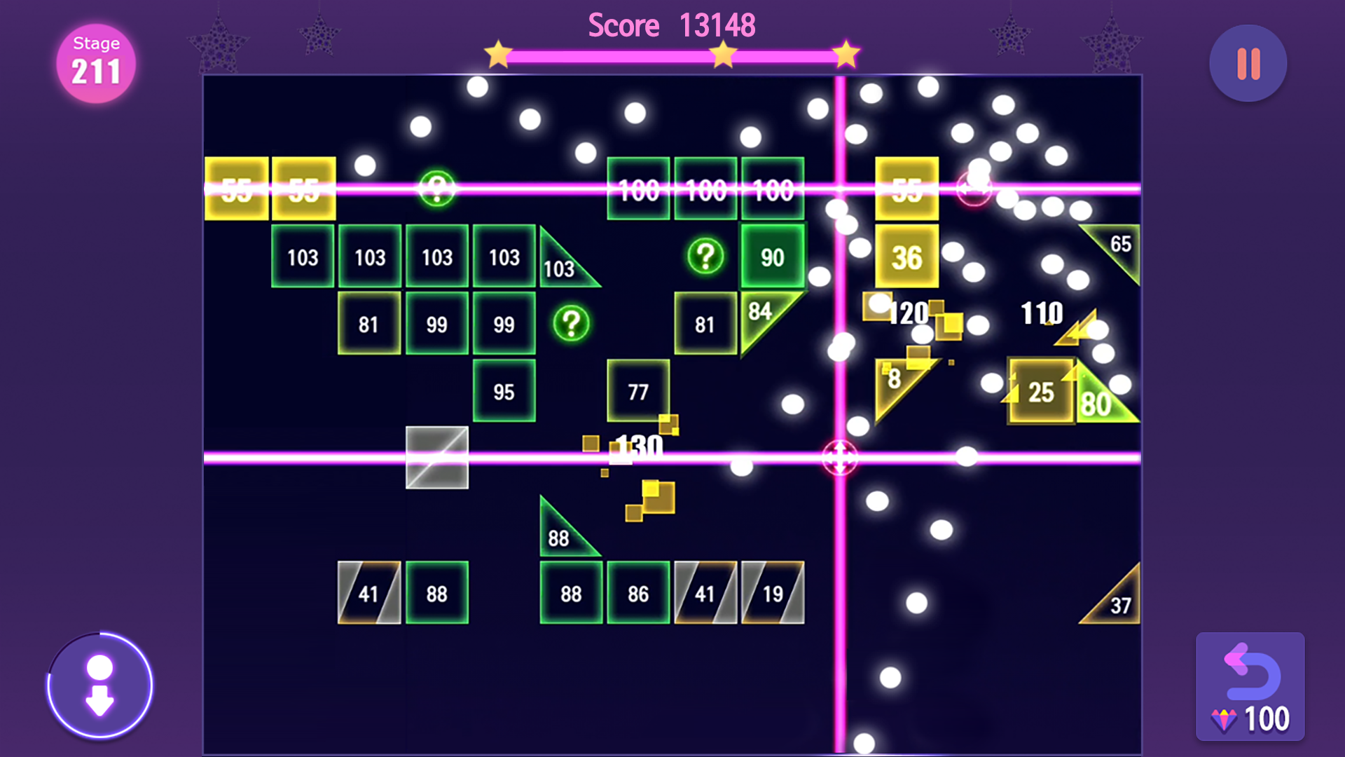 اسکرین شات 3 بازی Neon Bricks Master