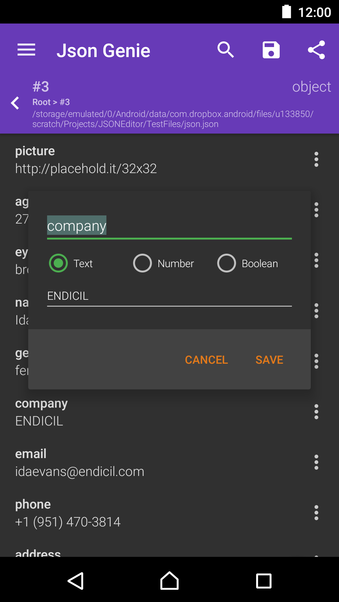 اسکرین شات 7 برنامه Json Genie (Viewer & Editor)