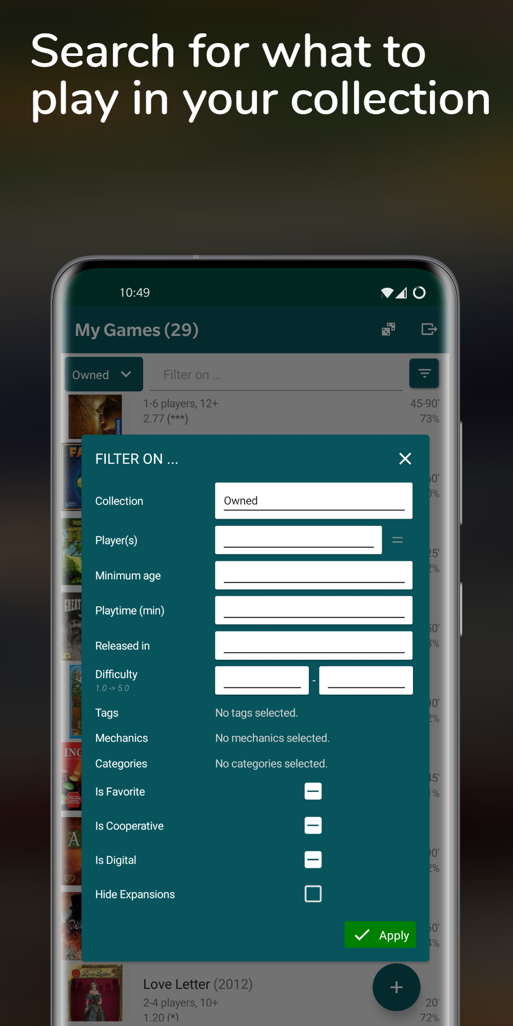 اسکرین شات 5 برنامه My Board Game Collection