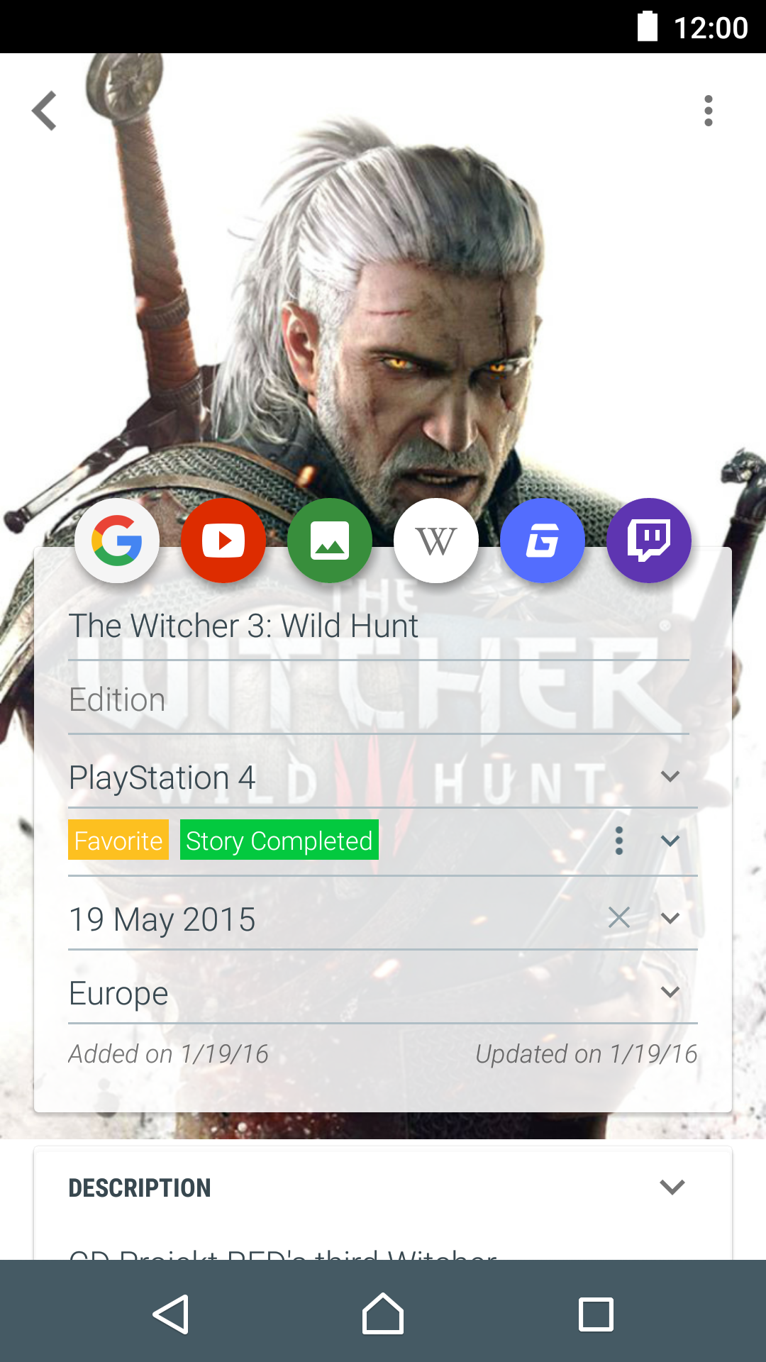 اسکرین شات 3 برنامه My Game Collection