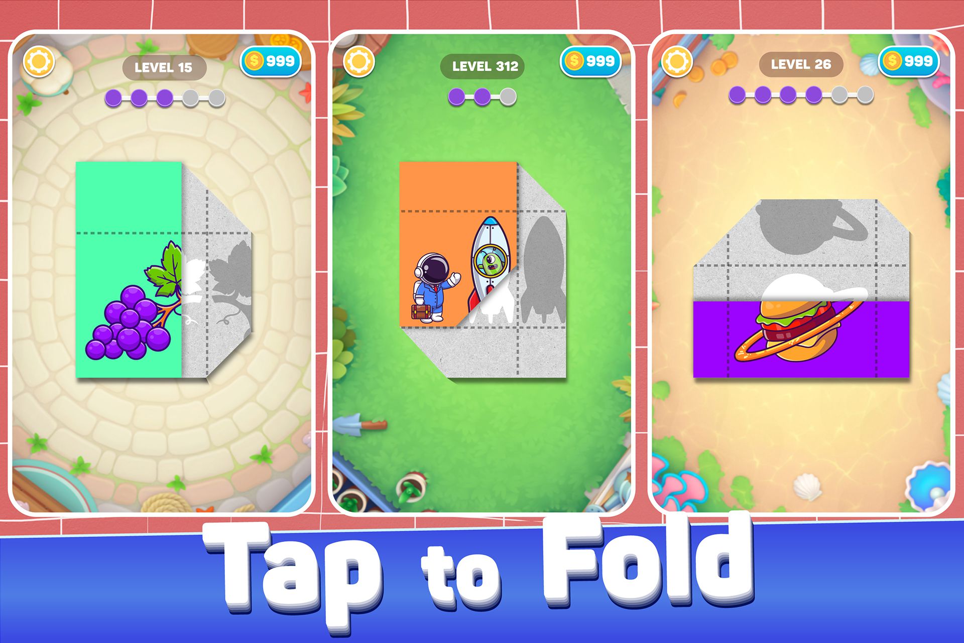 اسکرین شات 1 بازی Paper Fold Puzzle - Fold It