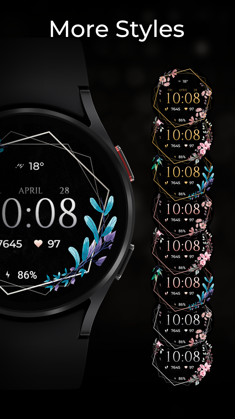 اسکرین شات 3 برنامه TVV Luxury Flowers Watch Face