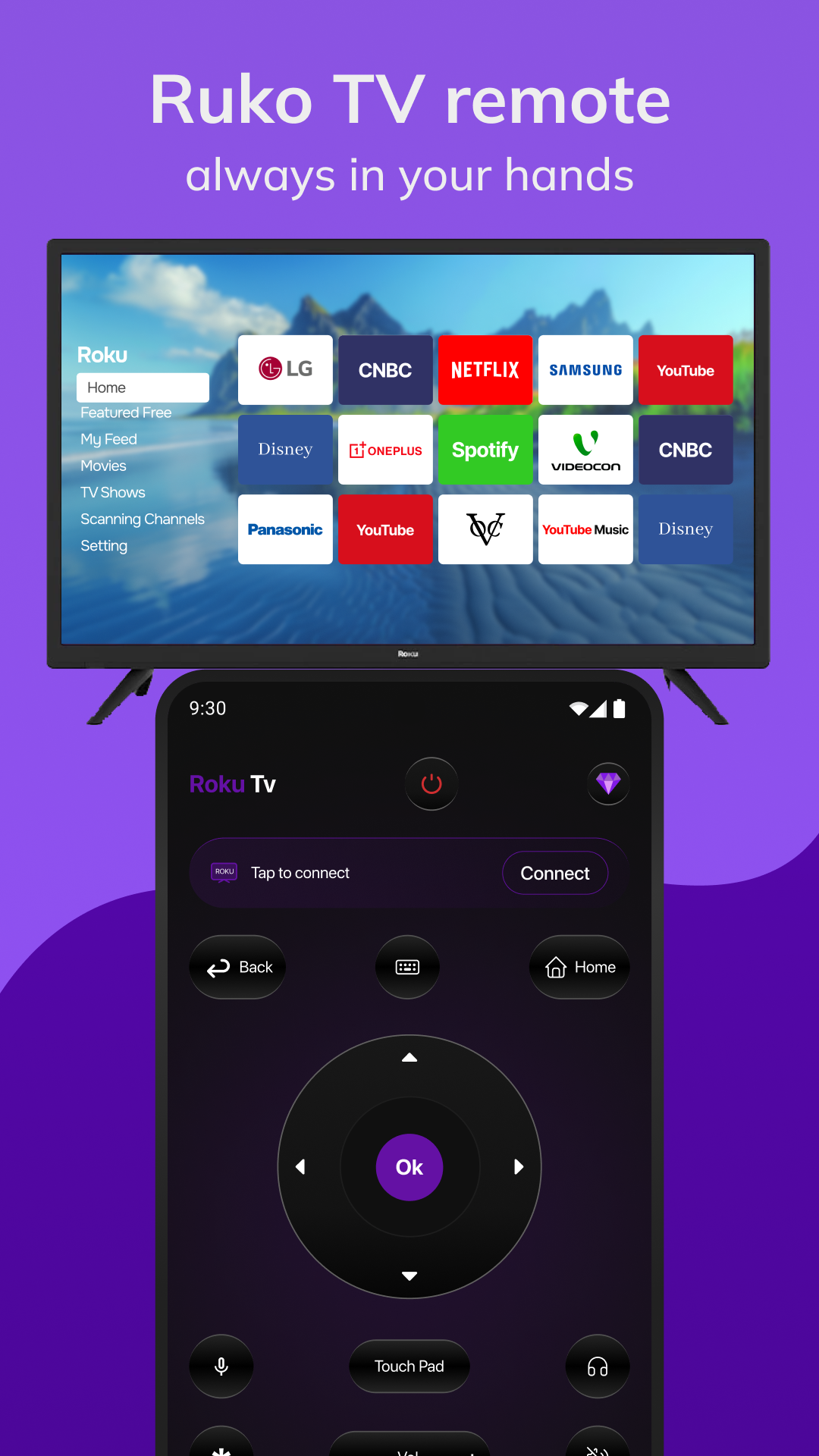 اسکرین شات 1 برنامه Roku Tv Remote Control