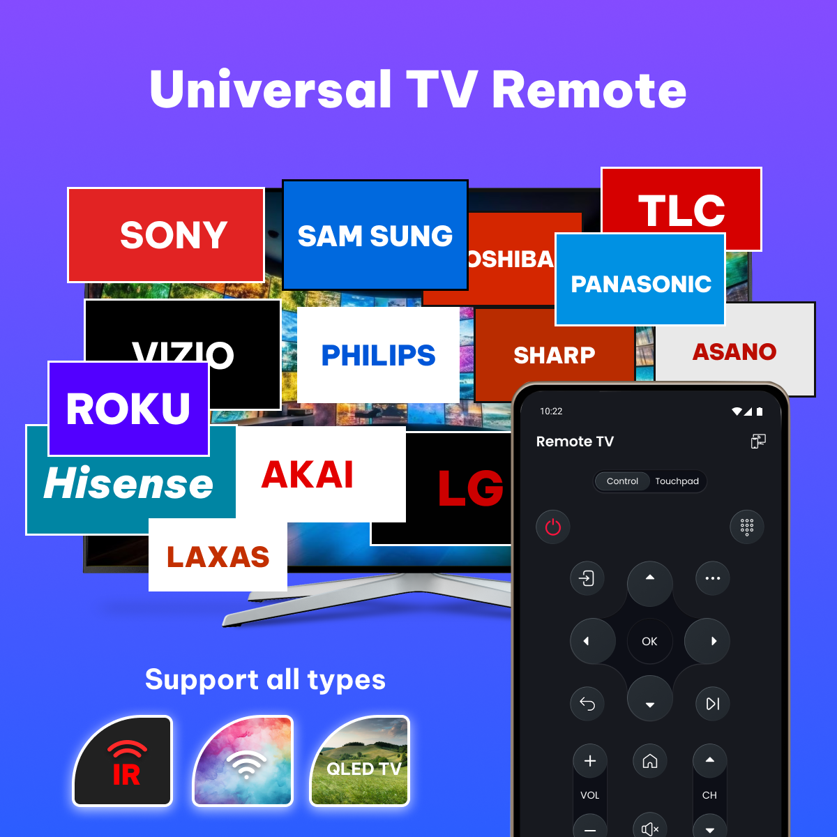 اسکرین شات 1 برنامه TV Remote Control & Cast to tv