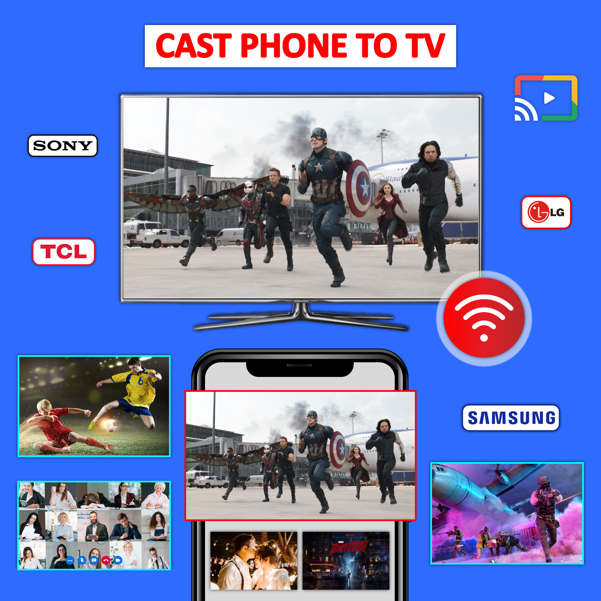 اسکرین شات 1 برنامه Cast Phone to TV, Chromecast
