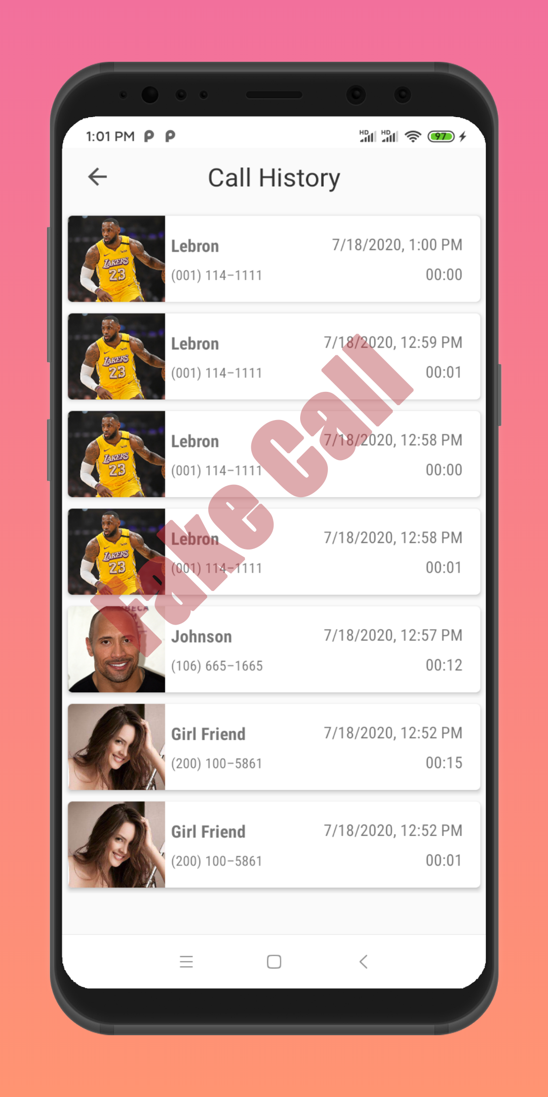 اسکرین شات 8 برنامه Fake Call Voice Prank Friends