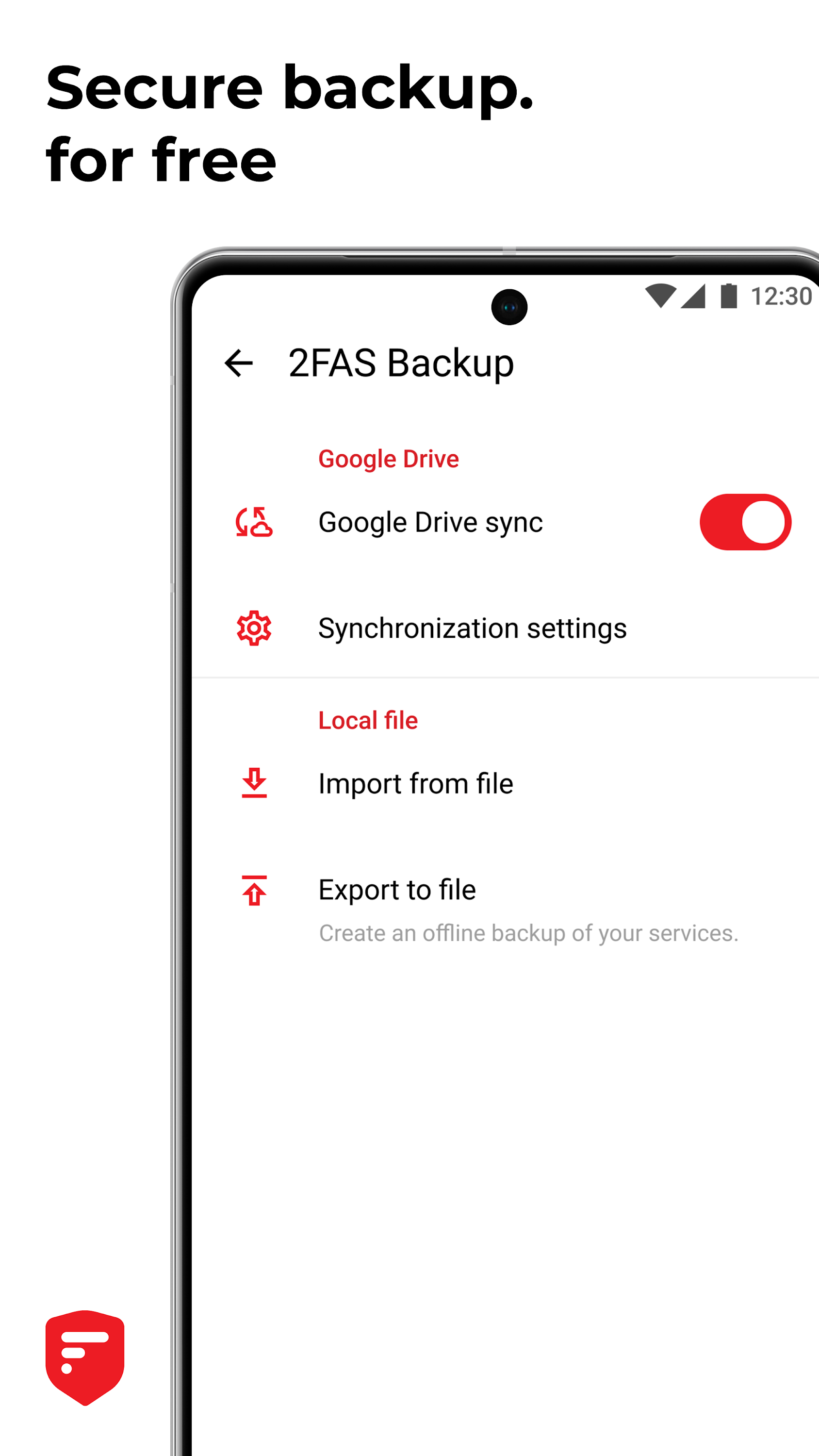 اسکرین شات 4 برنامه 2FA Authenticator (2FAS)
