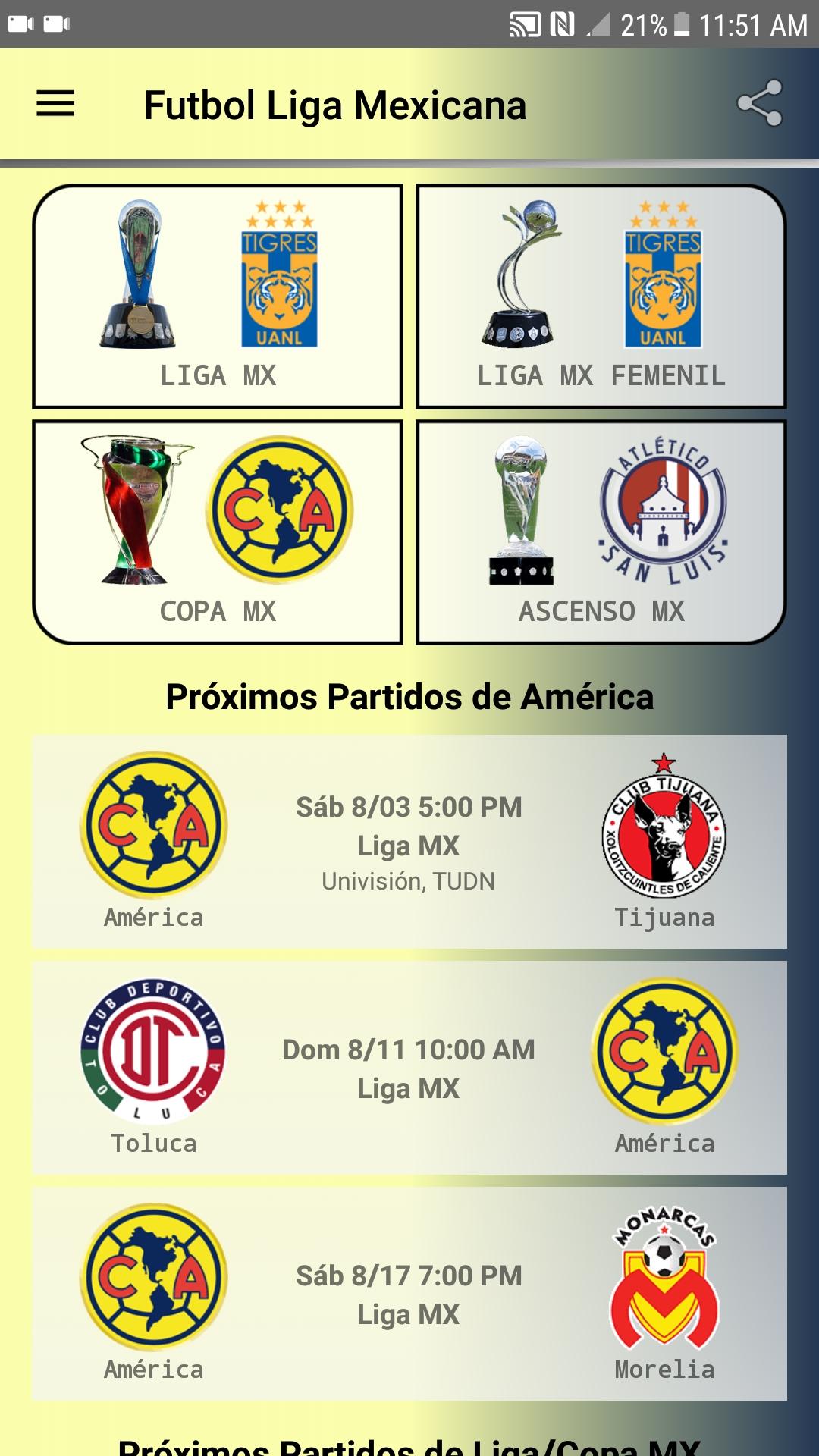 اسکرین شات 3 برنامه SoccerLair Mexican Leagues