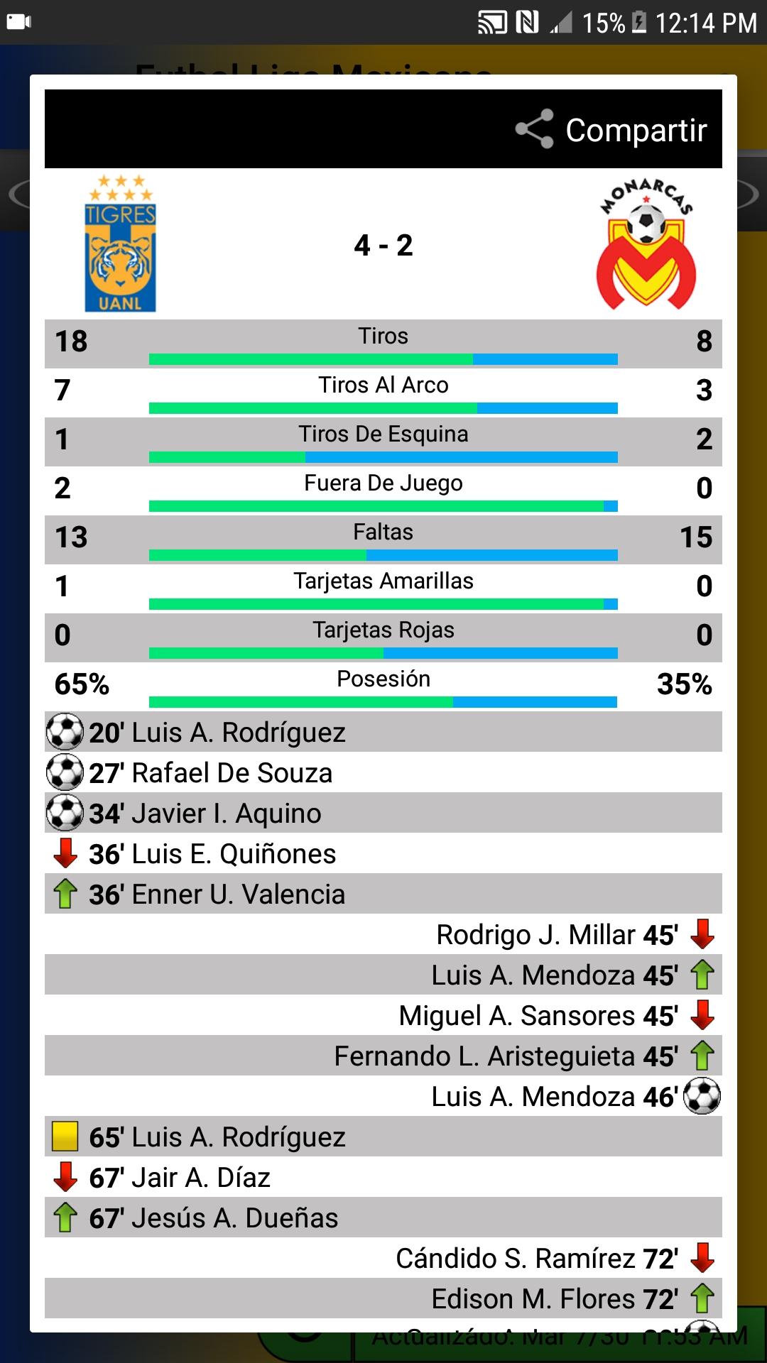 اسکرین شات 5 برنامه SoccerLair Mexican Leagues