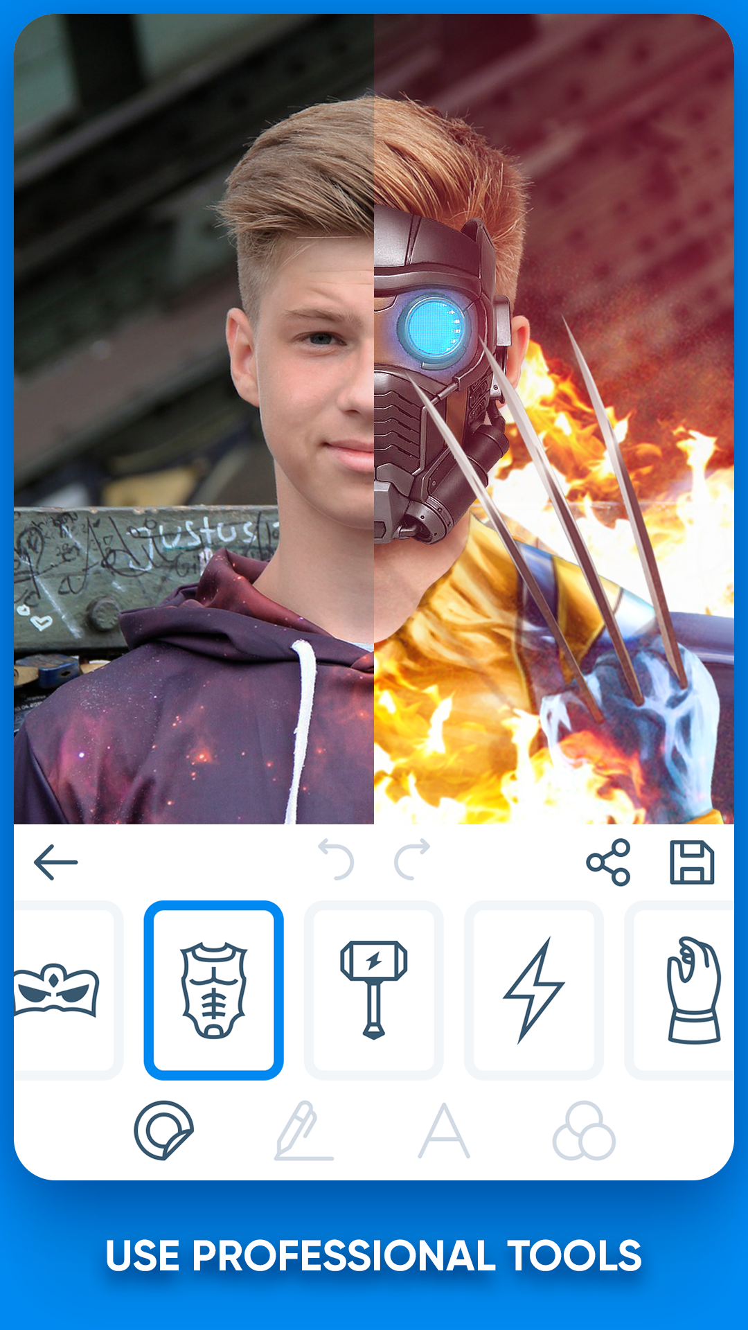 اسکرین شات 2 برنامه Superhero costume creator