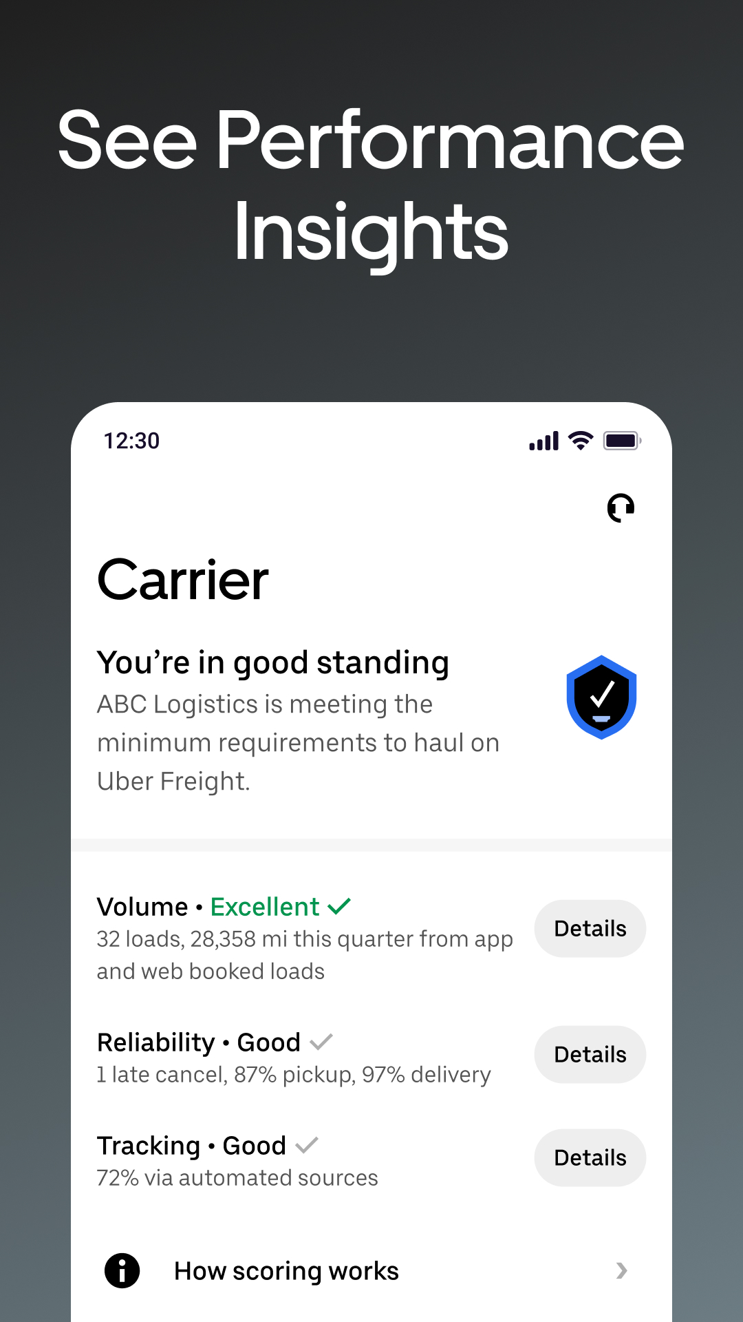 اسکرین شات 4 برنامه Uber Freight