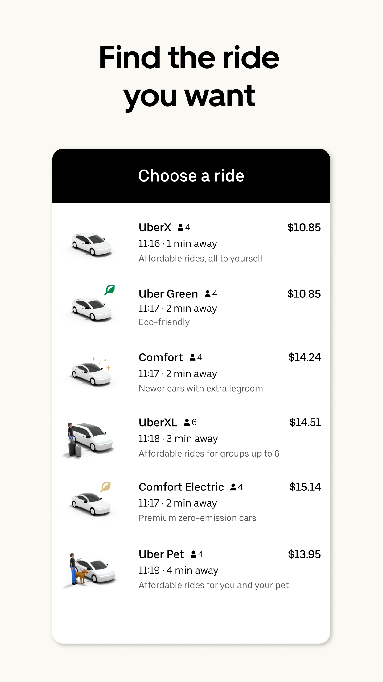 اسکرین شات 4 برنامه Uber - Request a ride