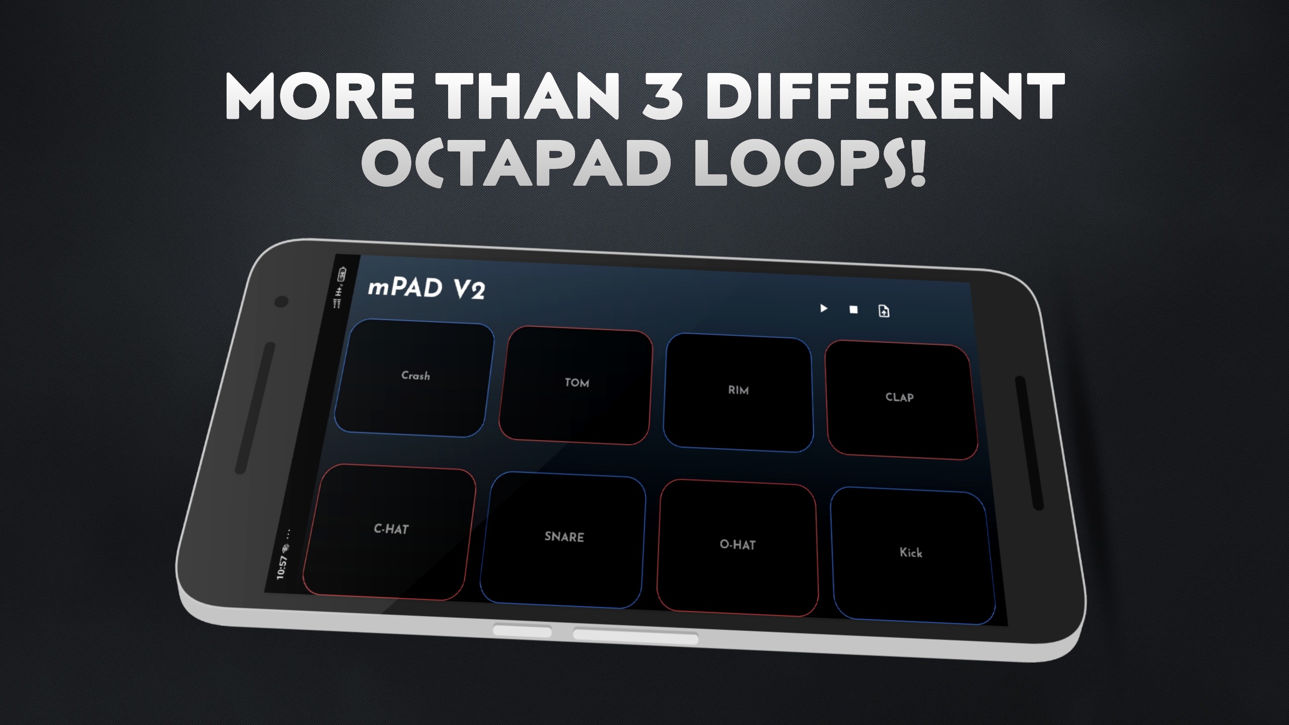 اسکرین شات 2 برنامه mPAD - Mobile Octapad & Drum