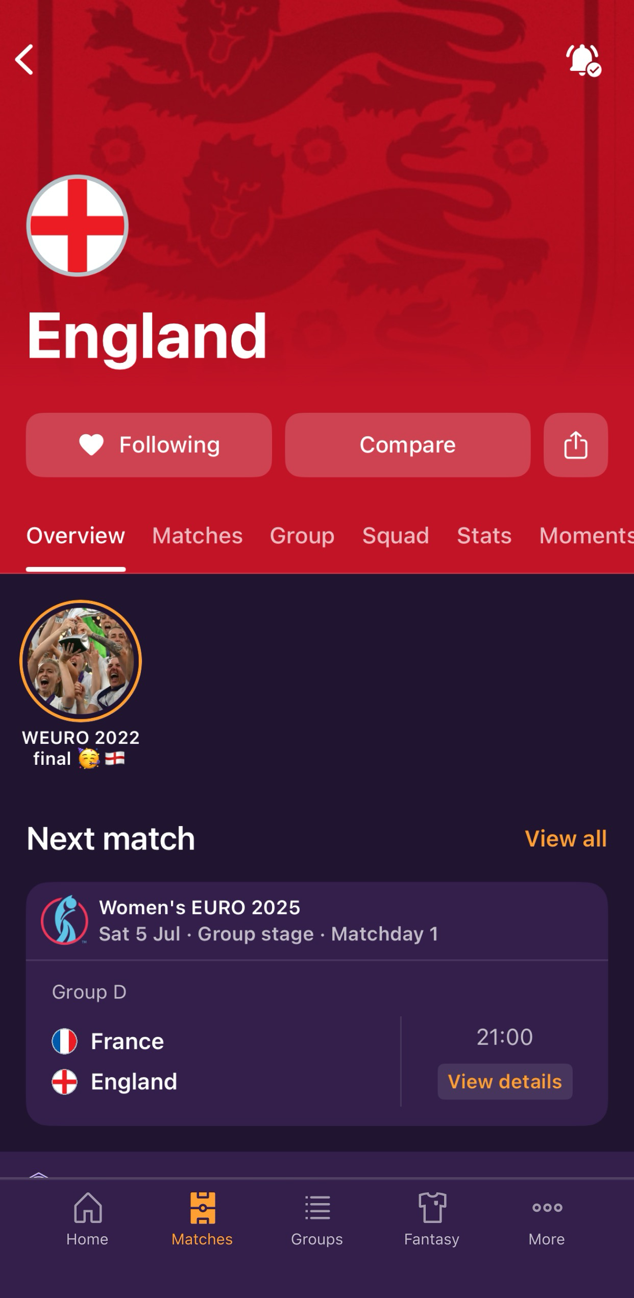 اسکرین شات 4 برنامه UEFA Women's EURO 2025