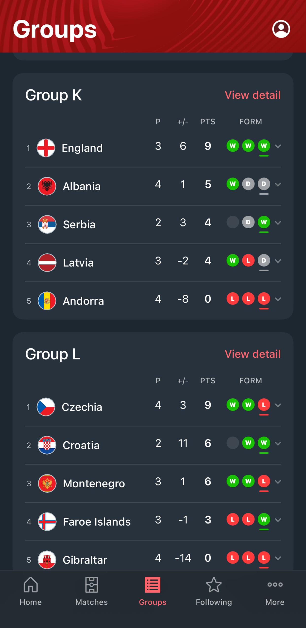 اسکرین شات 3 برنامه UEFA EURO & Nations League