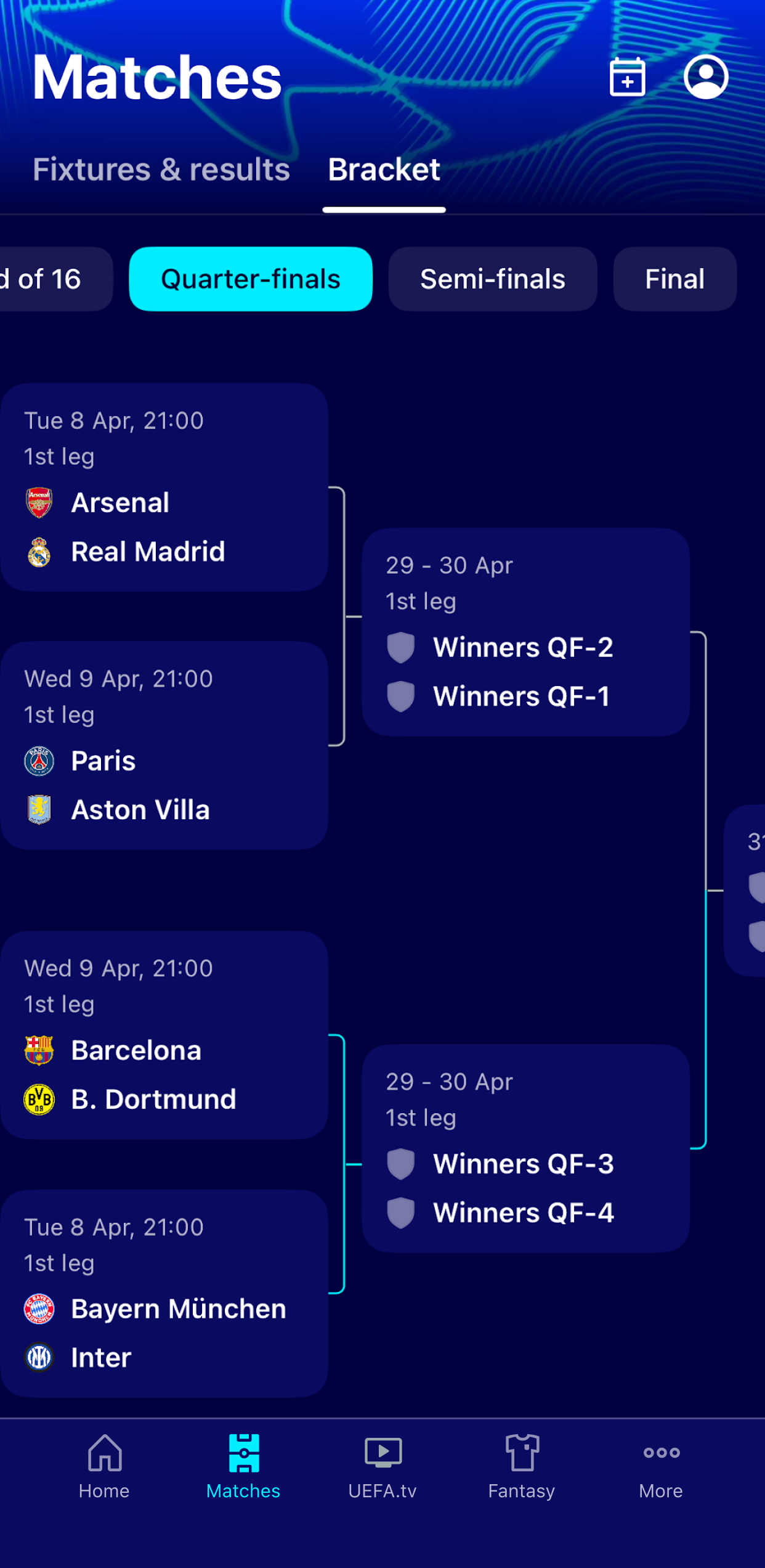 اسکرین شات 3 برنامه Champions League Official