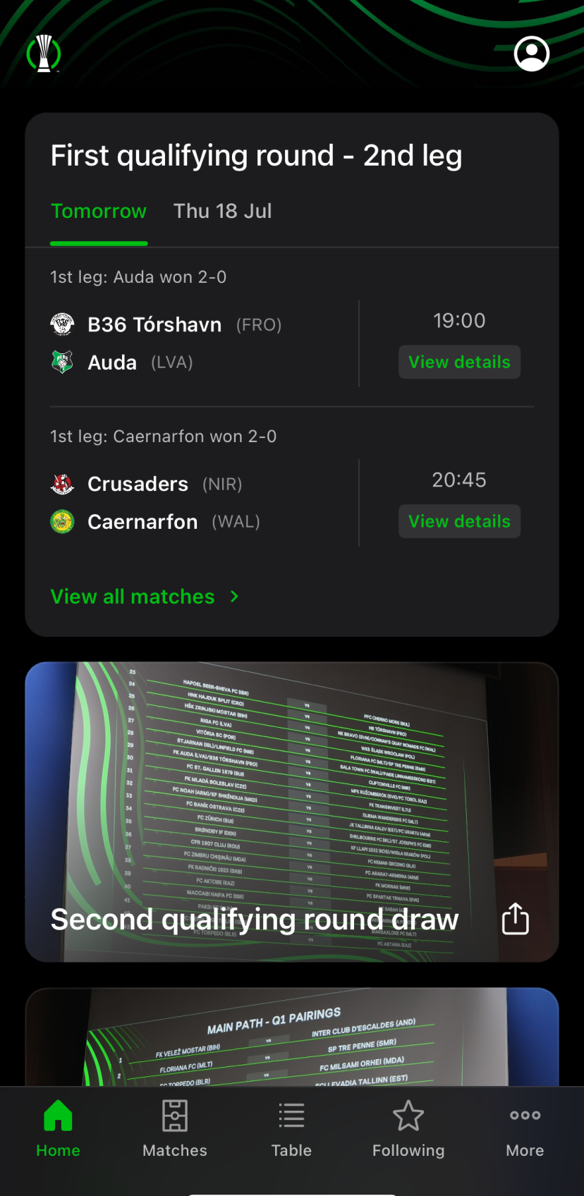 اسکرین شات 1 برنامه UEFA Conference League