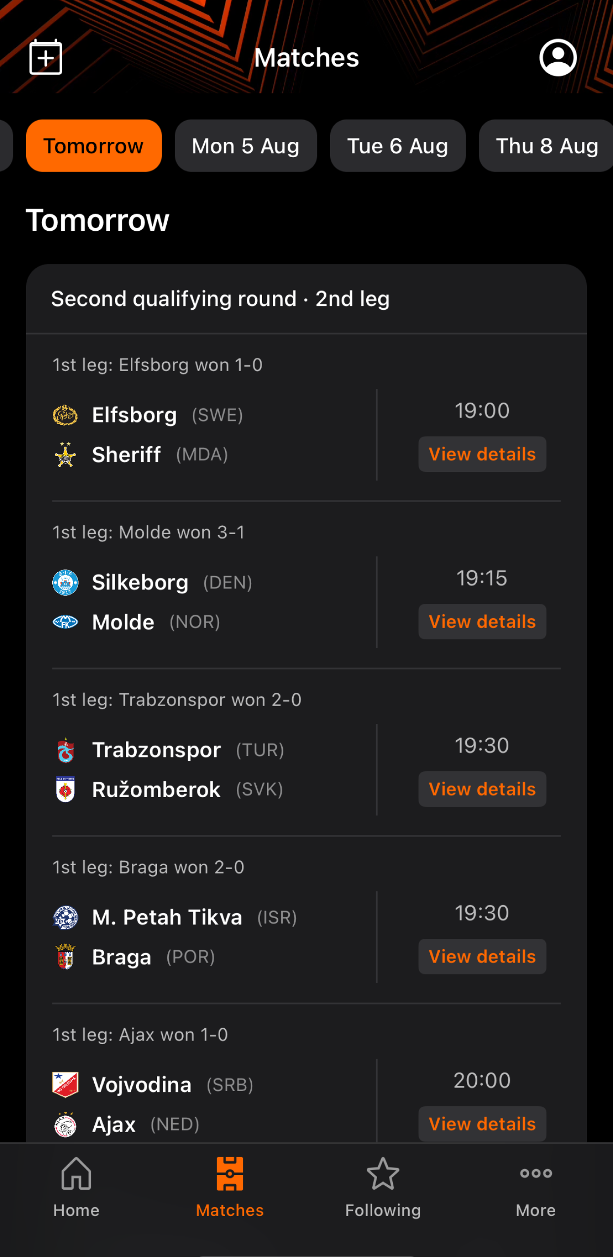 اسکرین شات 3 برنامه UEFA Europa League Official