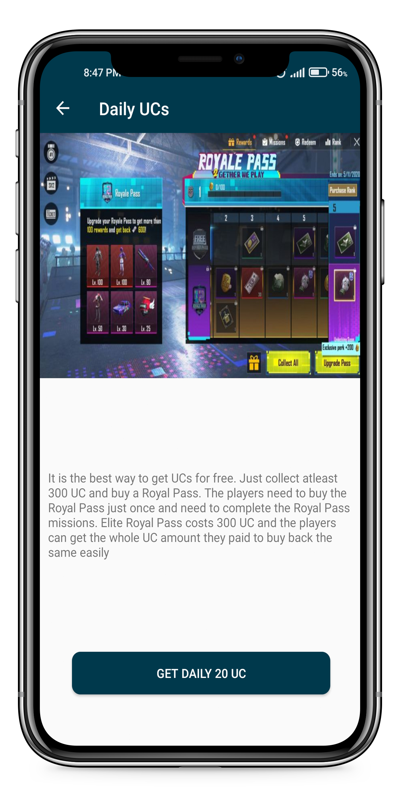 اسکرین شات 3 برنامه Daily UC and Royal Pass