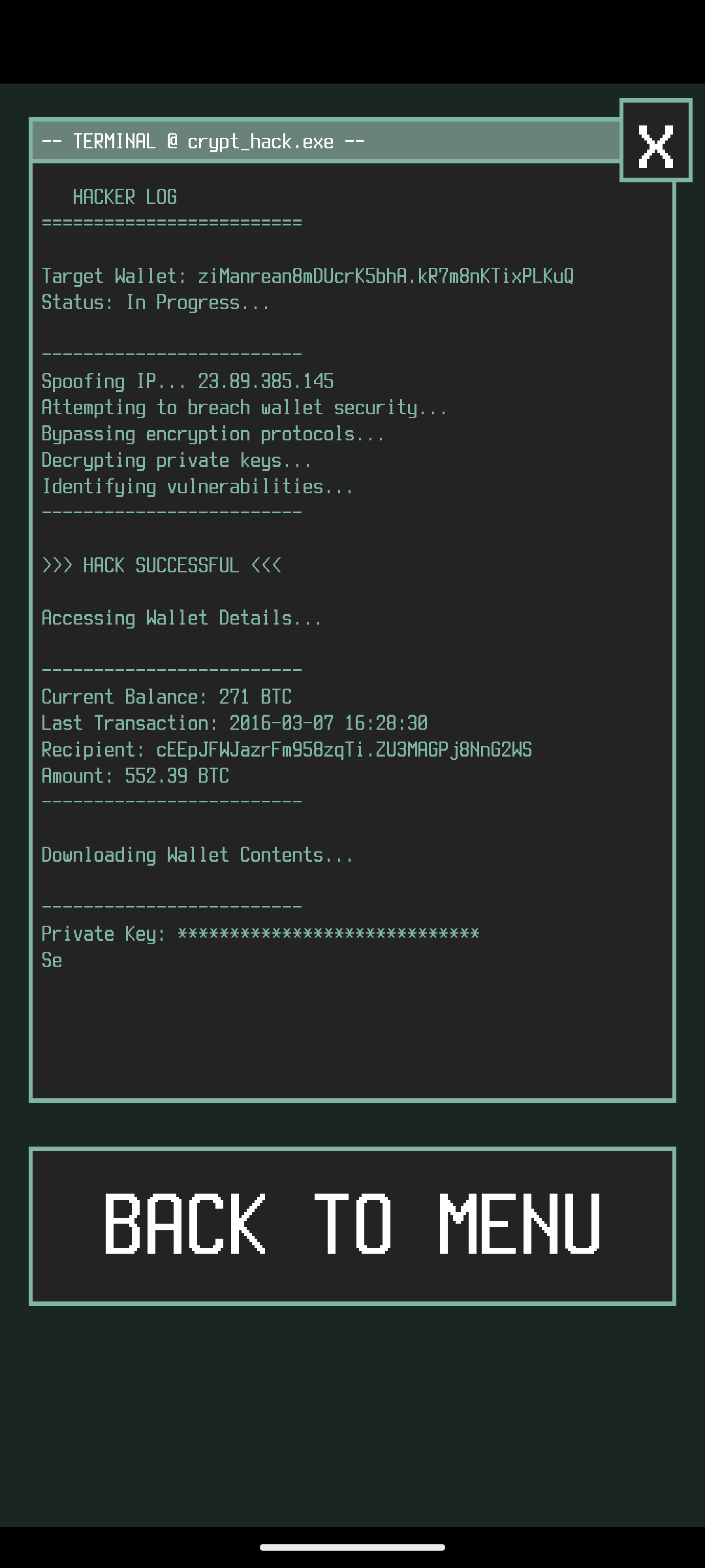 اسکرین شات 5 بازی Bitcoin Crypto Hack Simulator