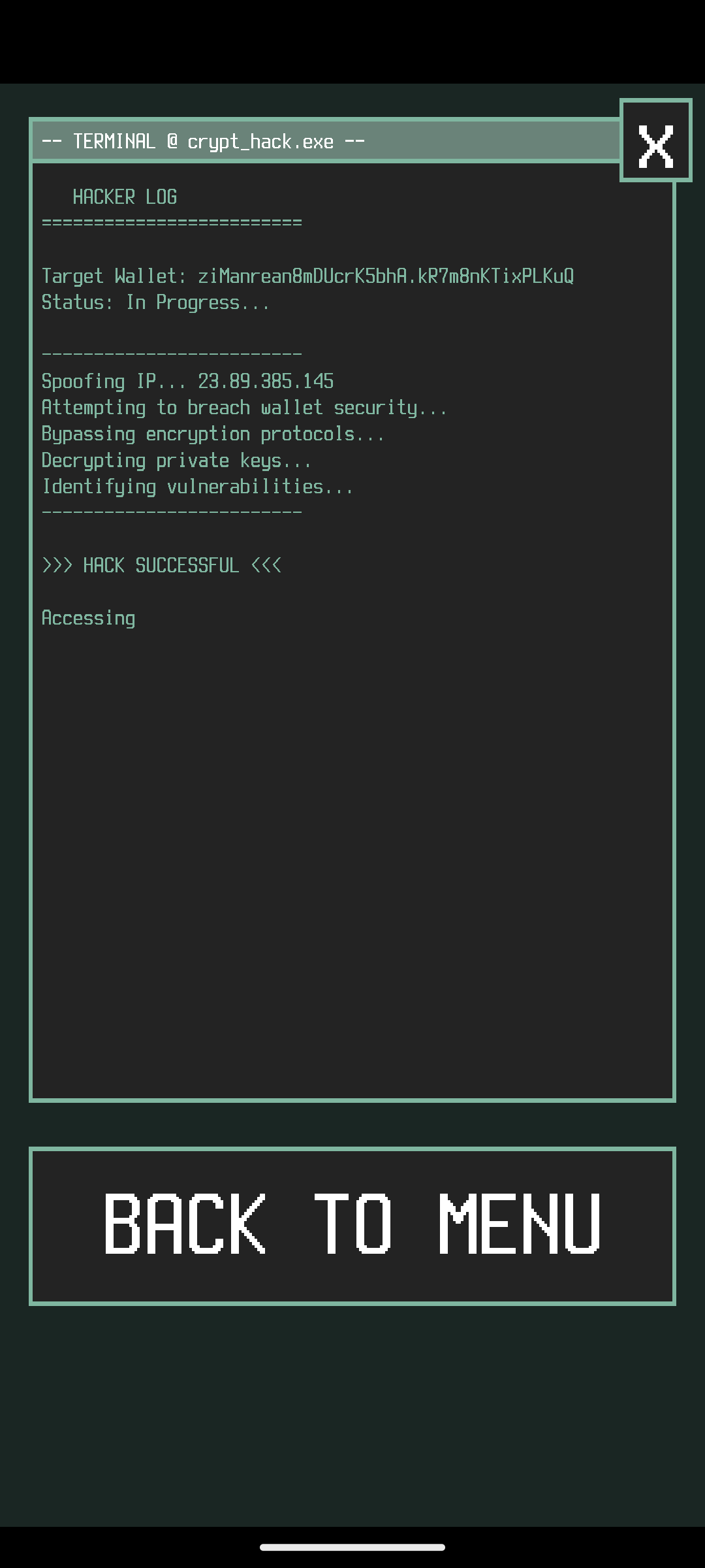 اسکرین شات 1 بازی Bitcoin Crypto Hack Simulator