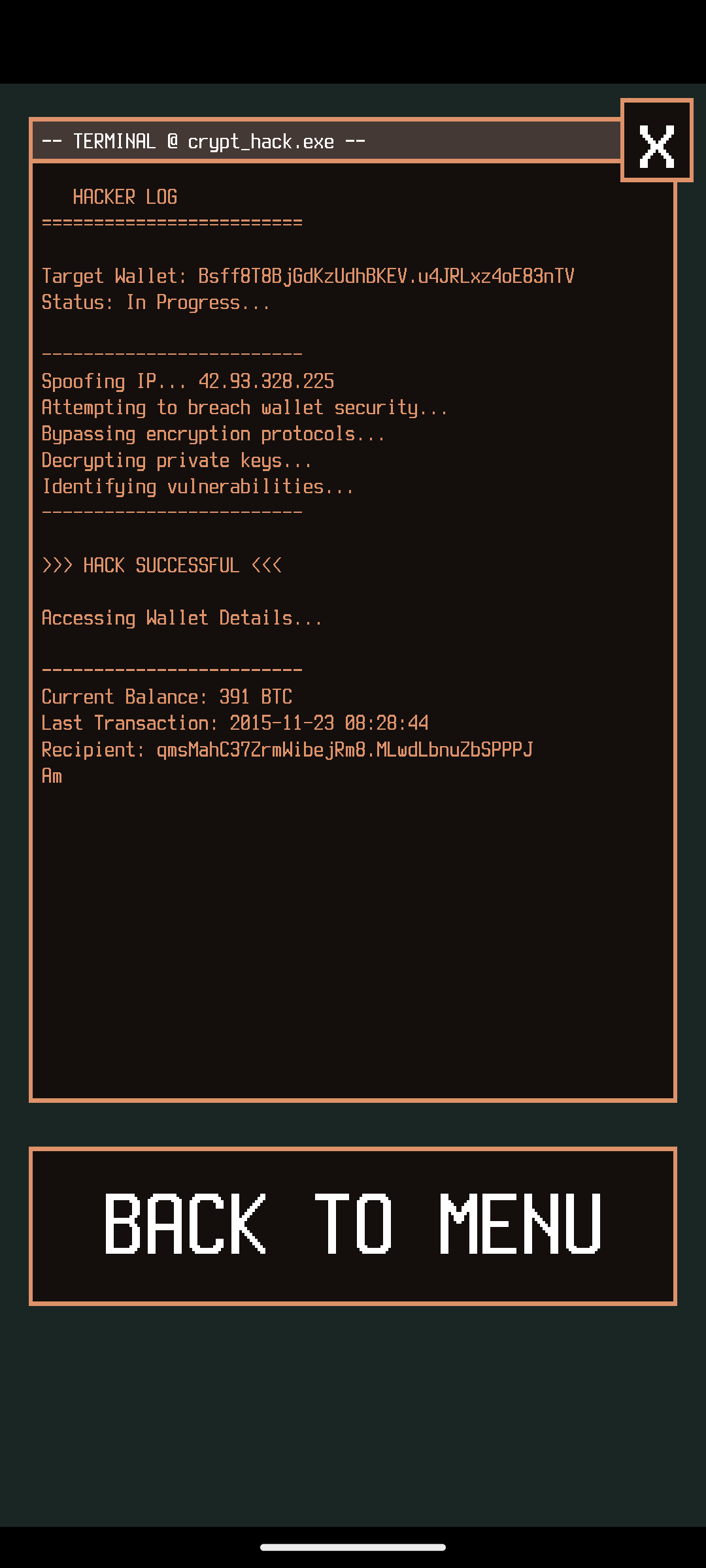 اسکرین شات 2 بازی Bitcoin Crypto Hack Simulator