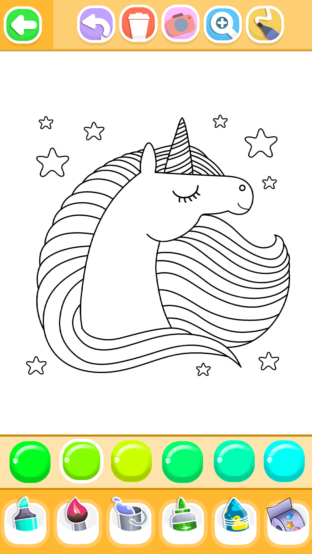 اسکرین شات 2 برنامه Unicorn Coloring Glitter Color