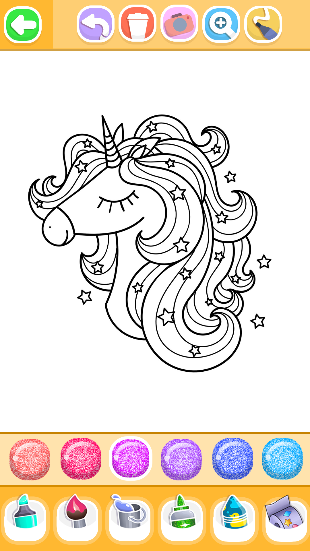 اسکرین شات 4 برنامه Unicorn Coloring Glitter Color