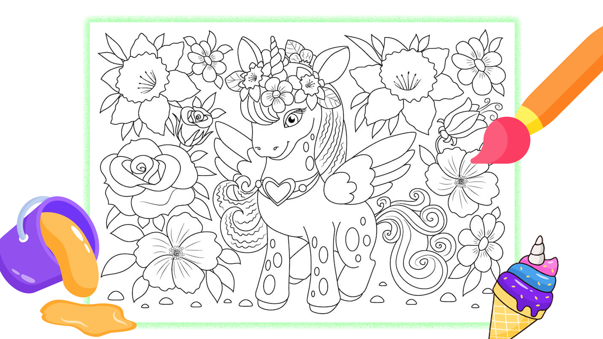 اسکرین شات 8 برنامه Unicorn Coloring Glitter Color