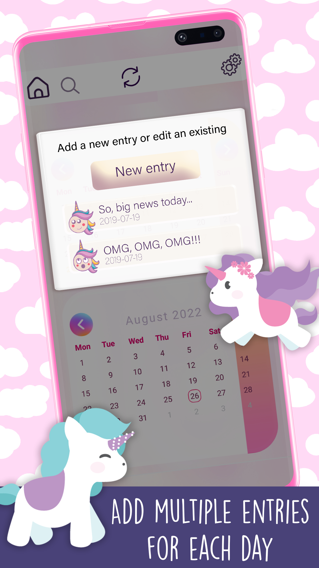 اسکرین شات 6 برنامه Unicorn Diary With Lock