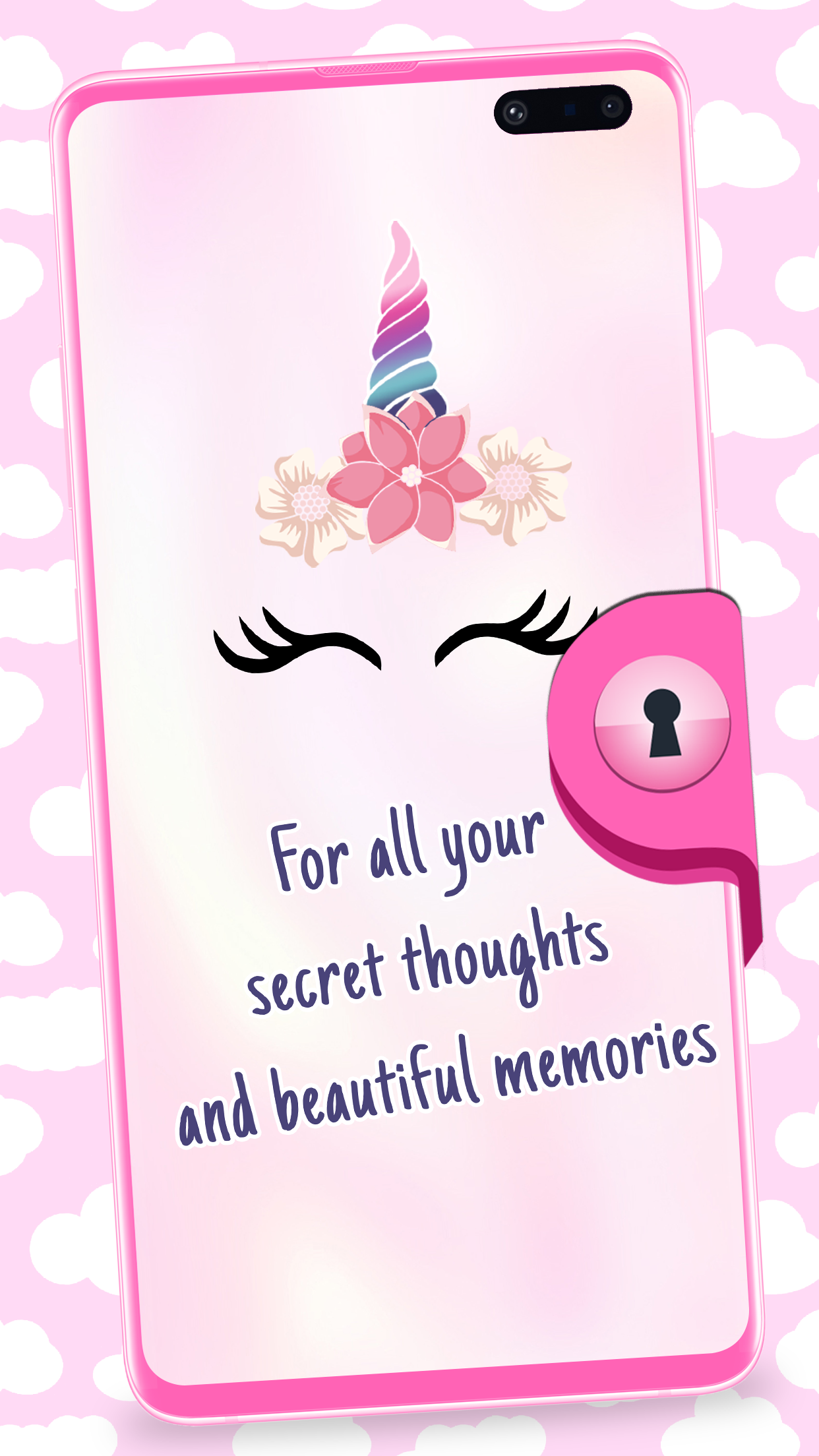 اسکرین شات 1 برنامه Unicorn Diary With Lock