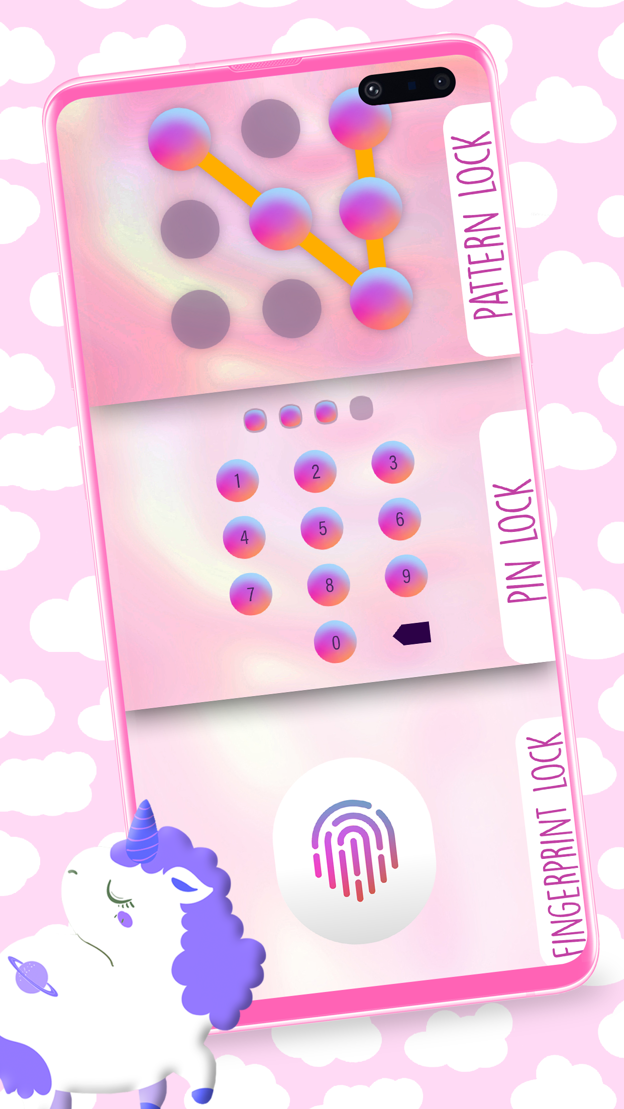 اسکرین شات 2 برنامه Unicorn Diary With Lock