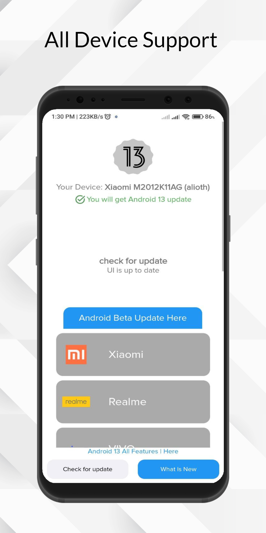 اسکرین شات 3 برنامه Android 13 Update : Features