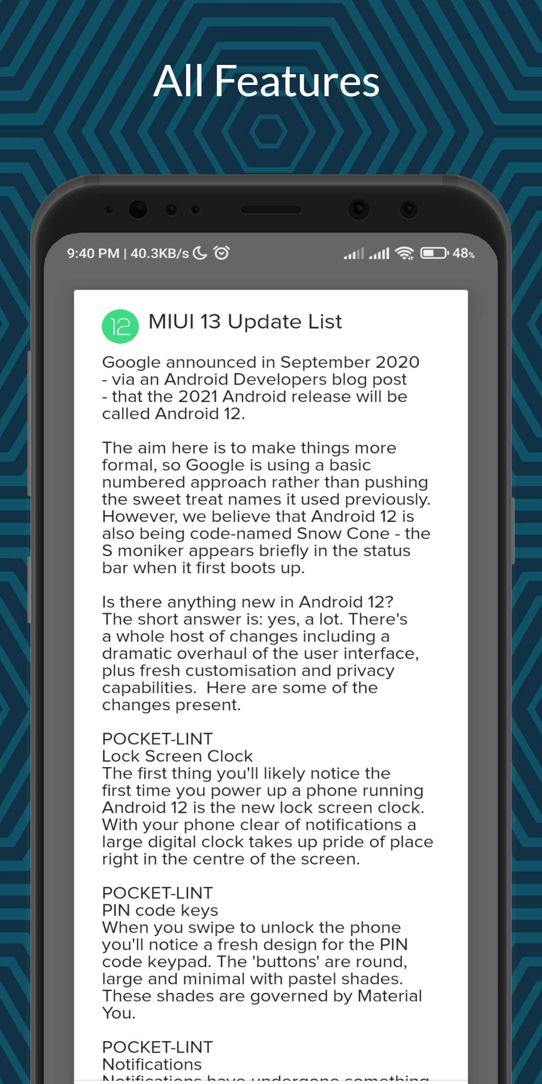 اسکرین شات 5 برنامه Android 12 Updater