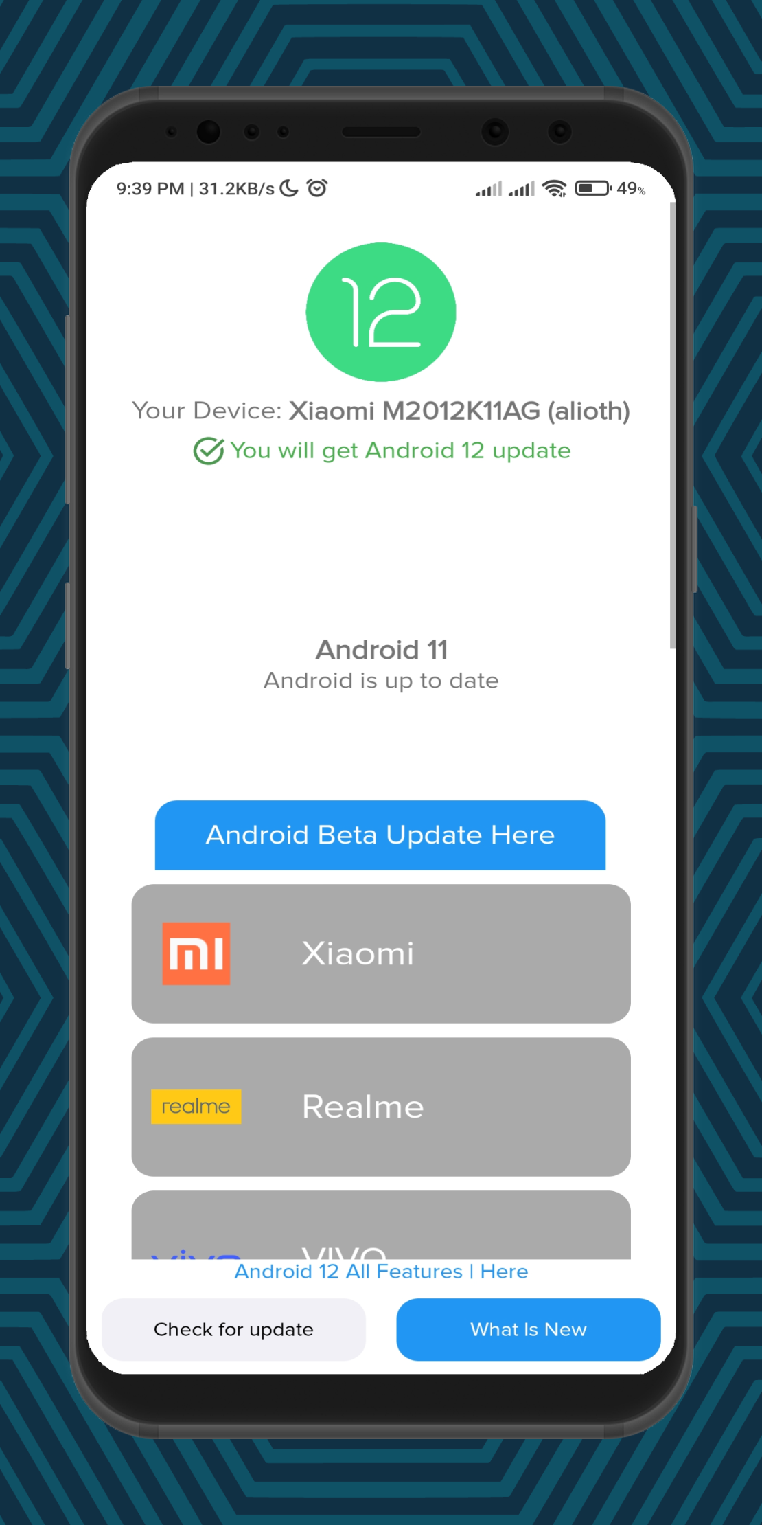 اسکرین شات 2 برنامه Android 12 Updater