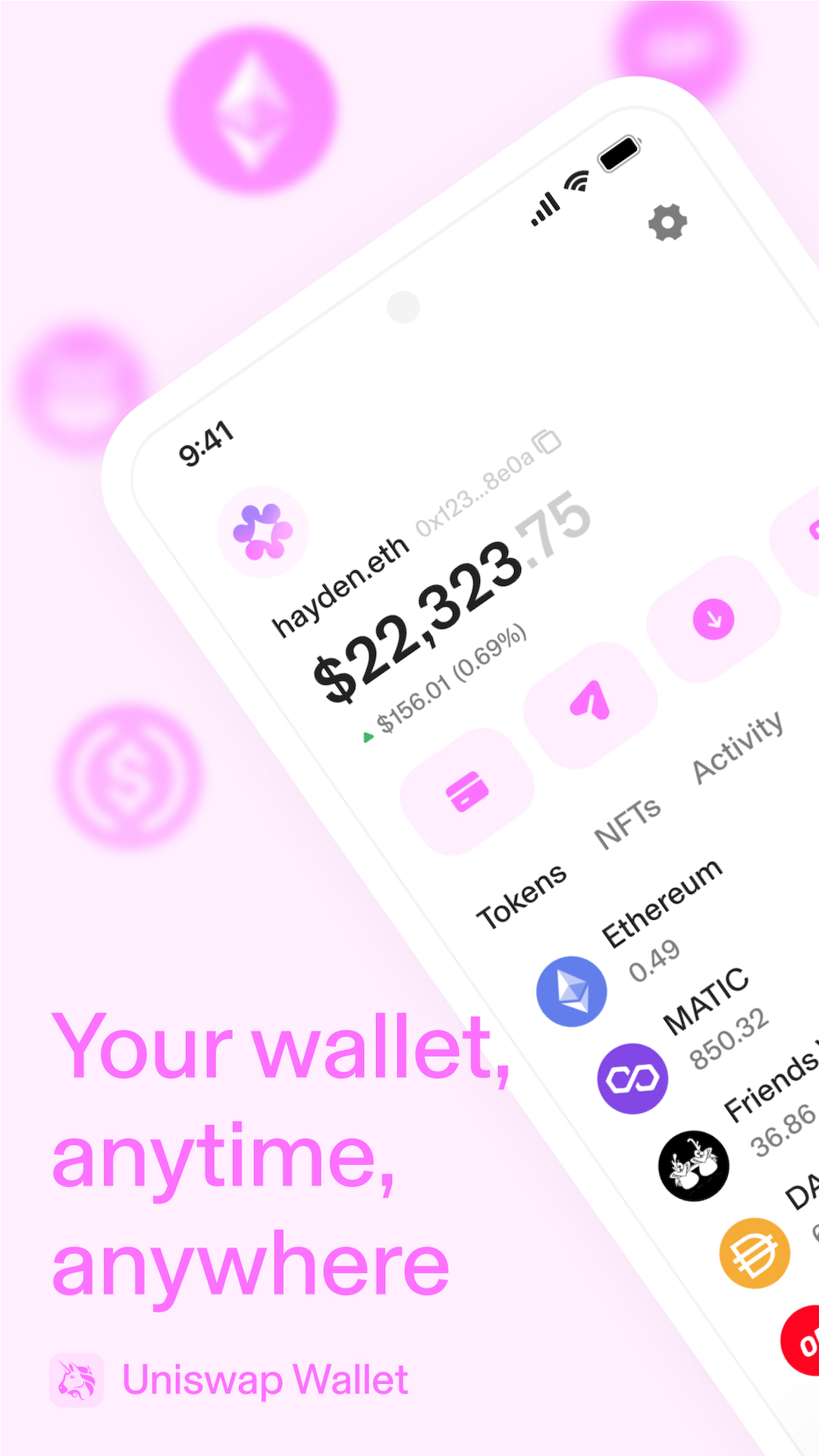 اسکرین شات 1 برنامه Uniswap: Crypto & NFT Wallet