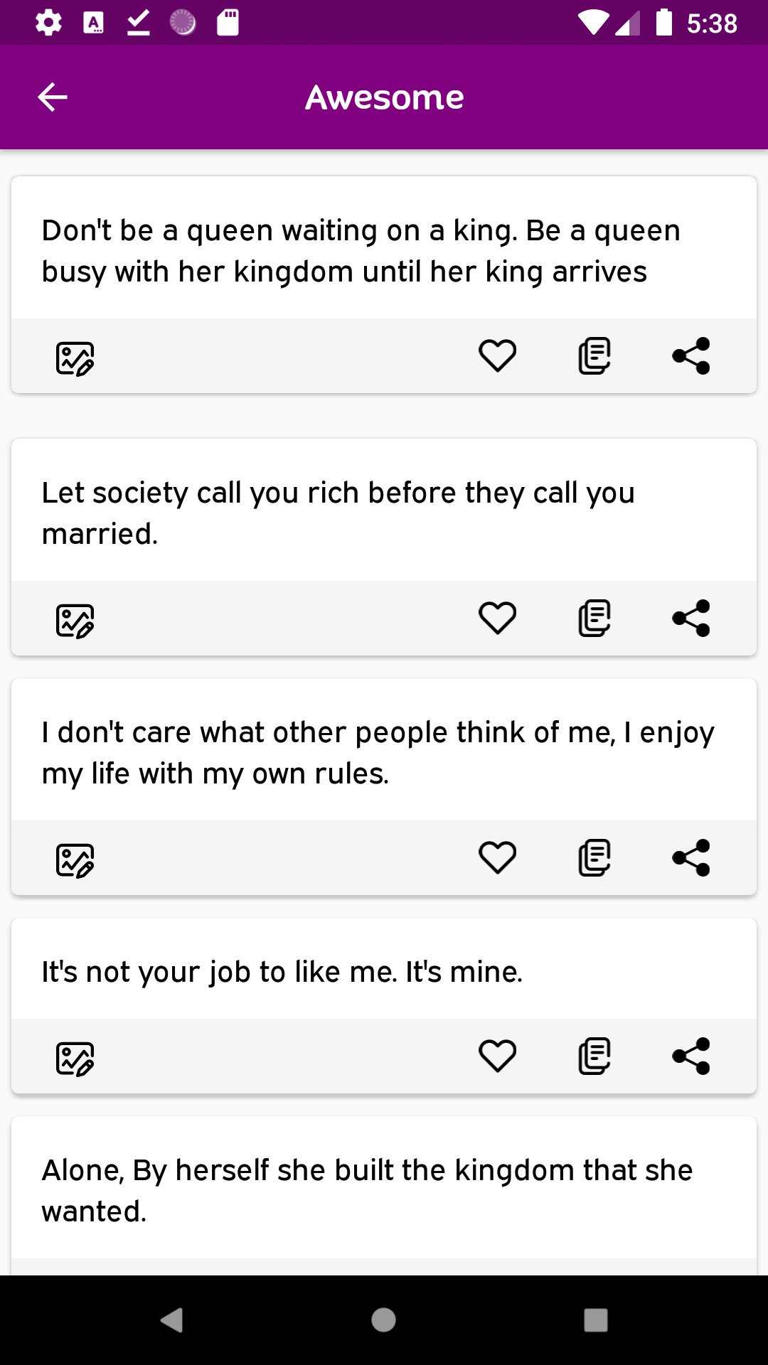 اسکرین شات 1 برنامه Girl Quotes