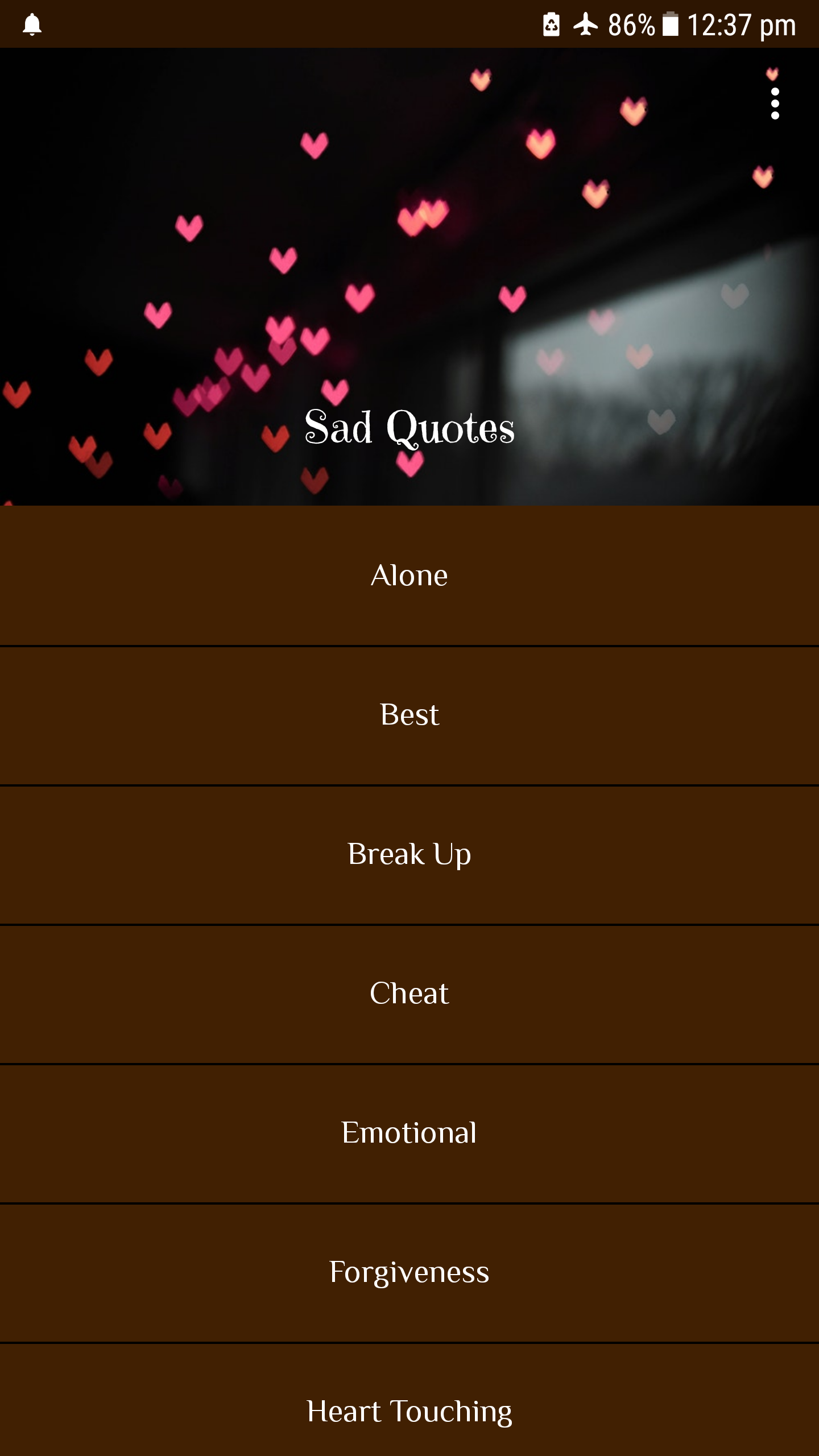 اسکرین شات 1 برنامه Sad Quotes