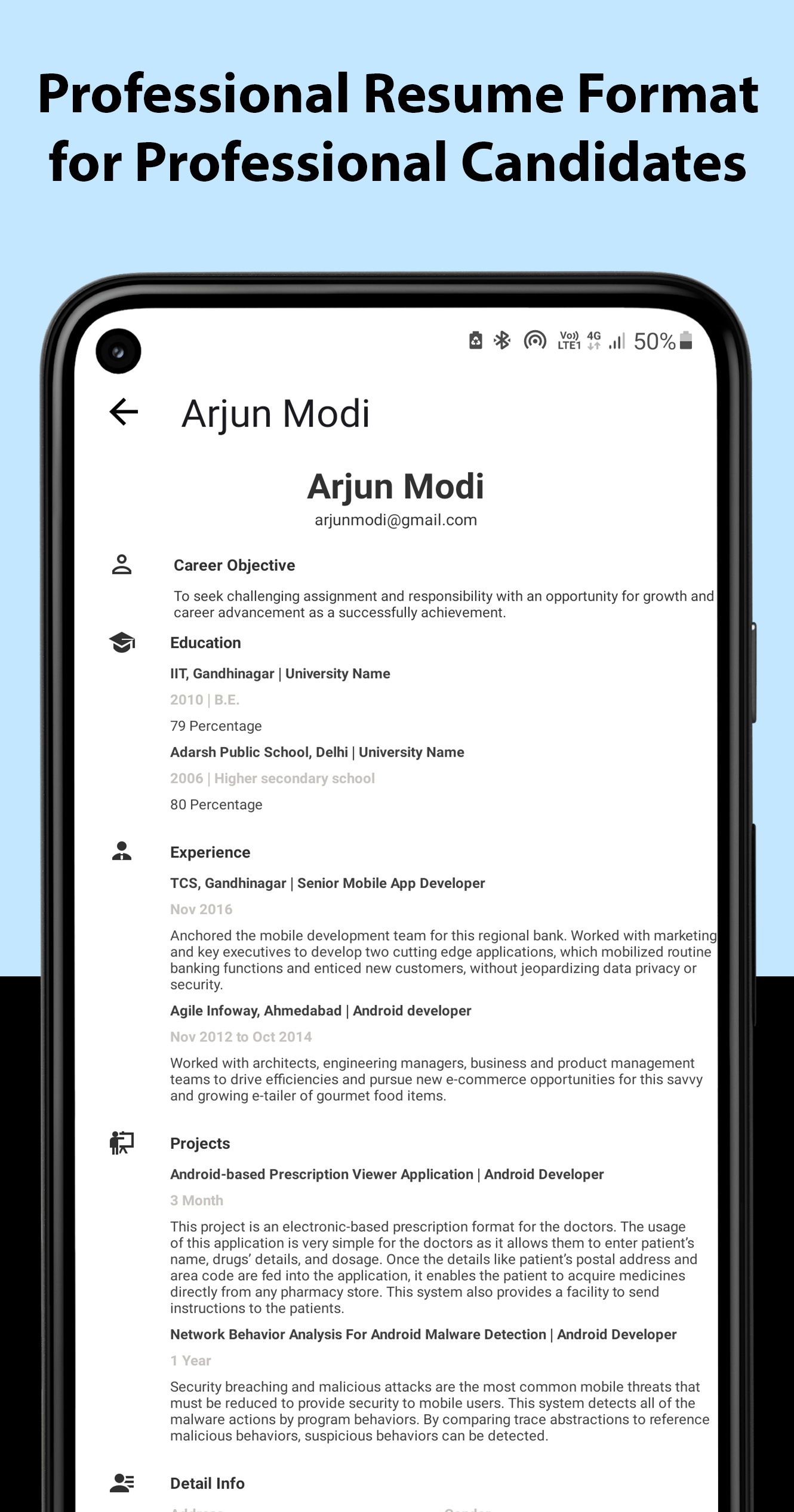 اسکرین شات 4 برنامه Resume Builder - CV Maker