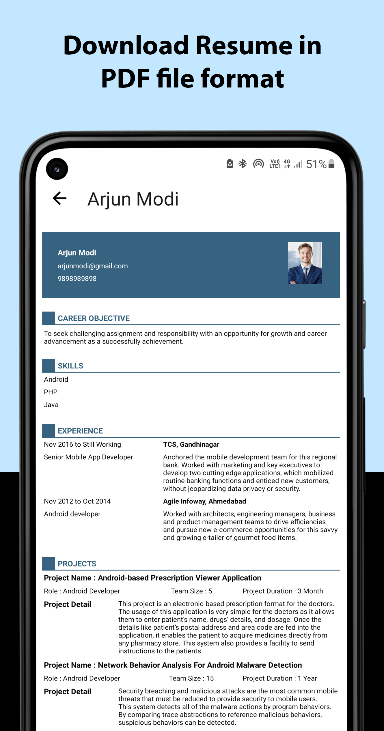 اسکرین شات 7 برنامه Resume Builder - CV Maker