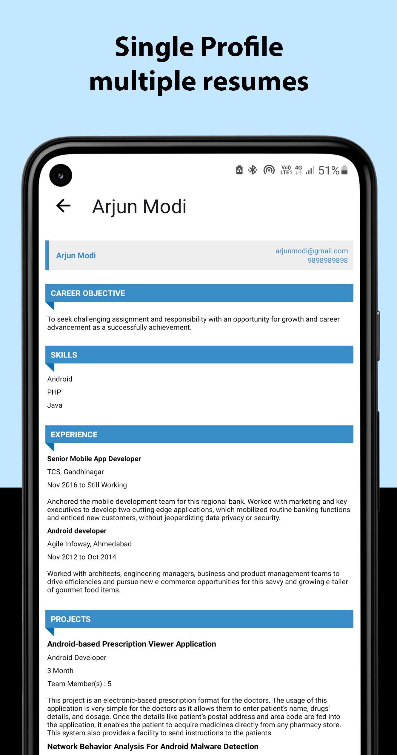 اسکرین شات 6 برنامه Resume Builder - CV Maker