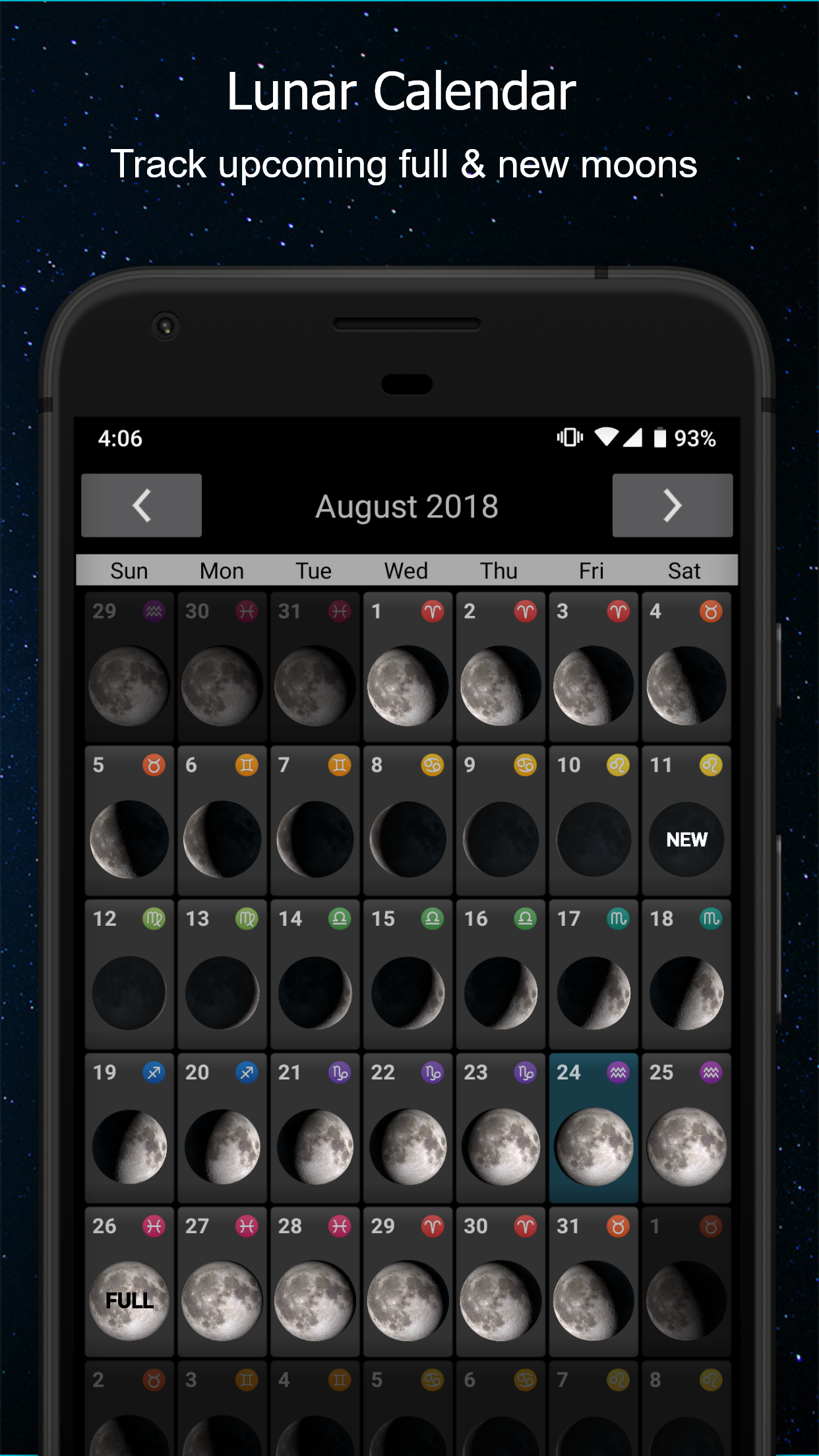 اسکرین شات 3 برنامه Phases of the Moon