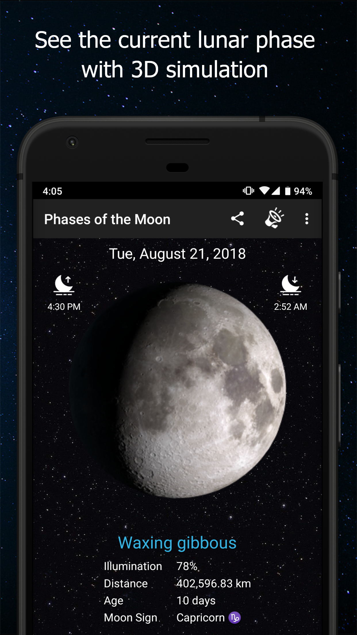 اسکرین شات 1 برنامه Phases of the Moon
