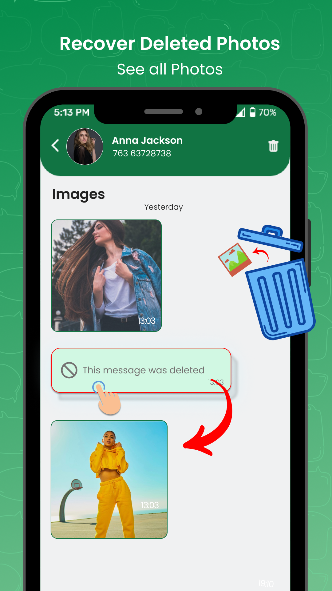 اسکرین شات 4 برنامه Recover Deleted Chat - Unseen