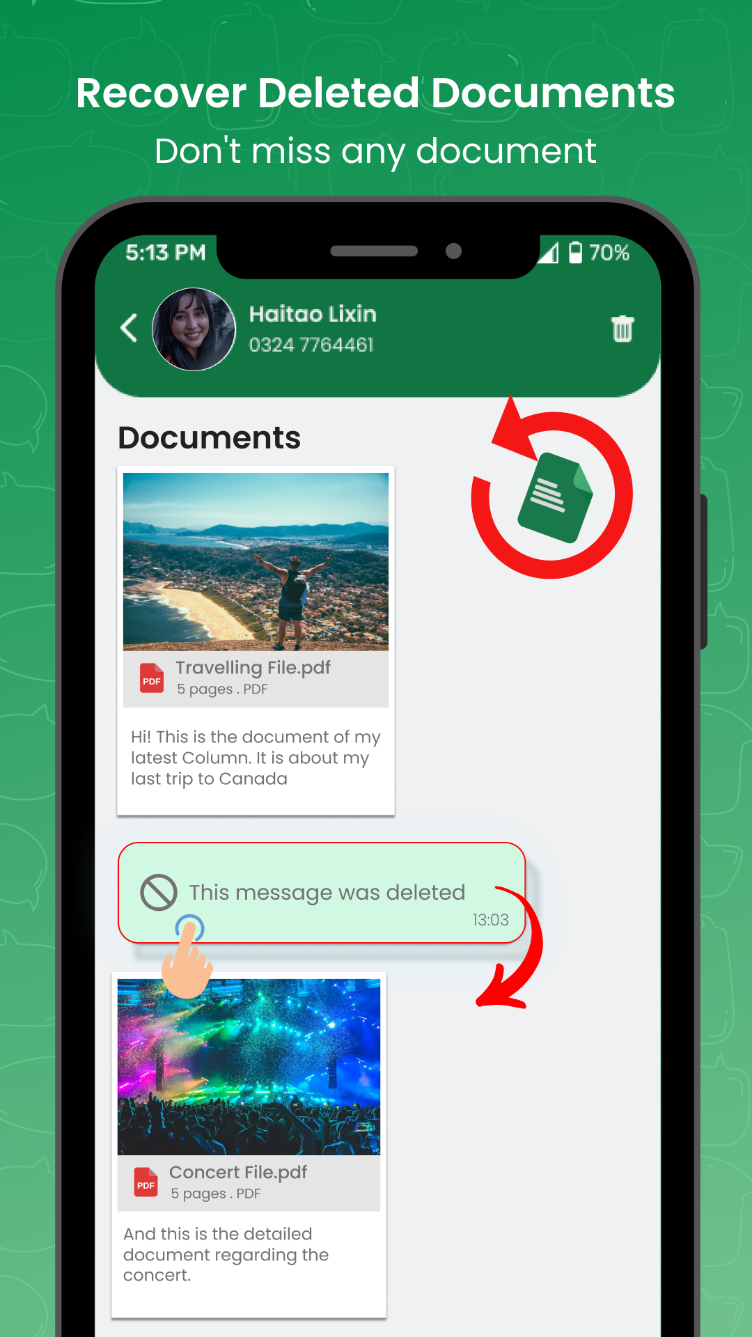 اسکرین شات 6 برنامه Recover Deleted Chat - Unseen