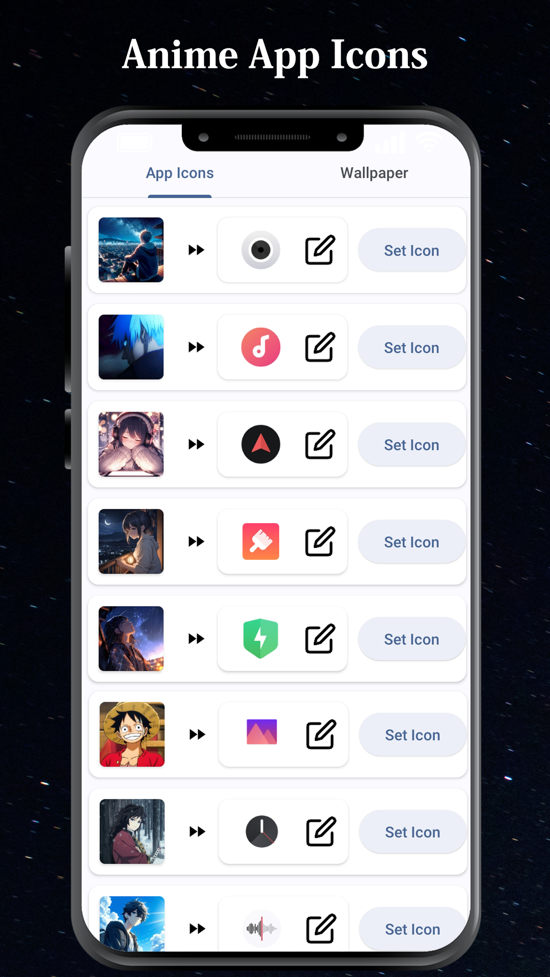 اسکرین شات 5 برنامه Anime Wallpaper Theme App icon