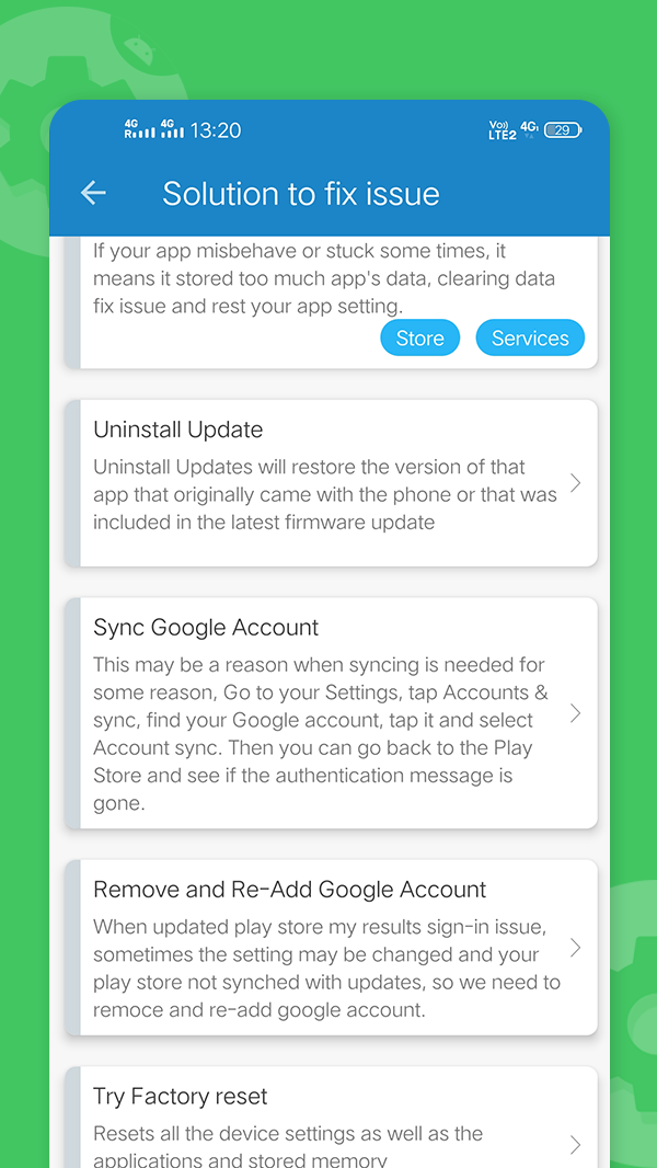 اسکرین شات 7 برنامه Update Fix Info (Services)
